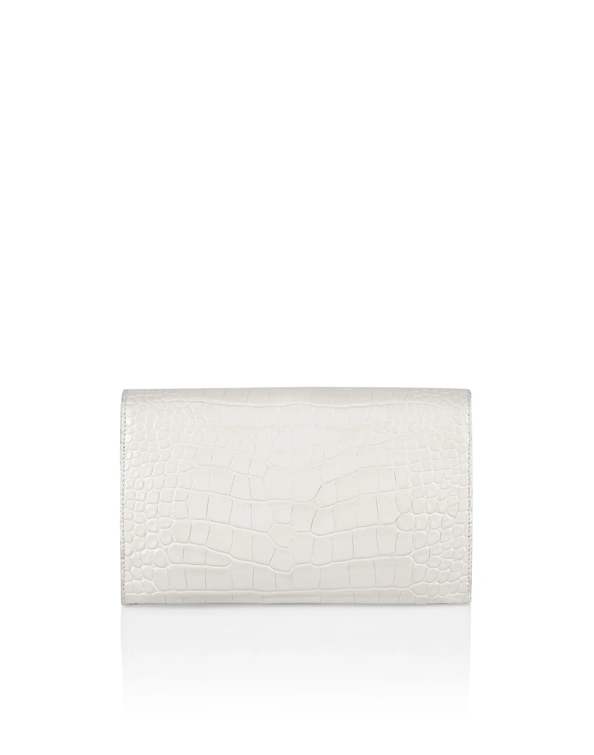 Small Croco Embossed Clutch Eagle, цвет: Белый