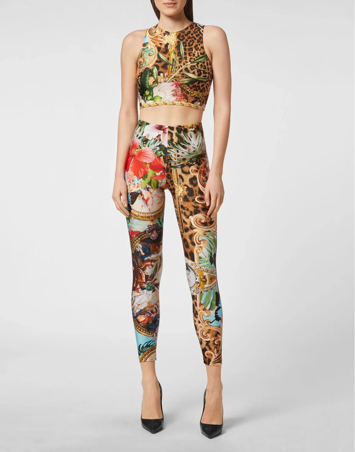 Crop Top Baroque Flowers, цвет: Мультиколор