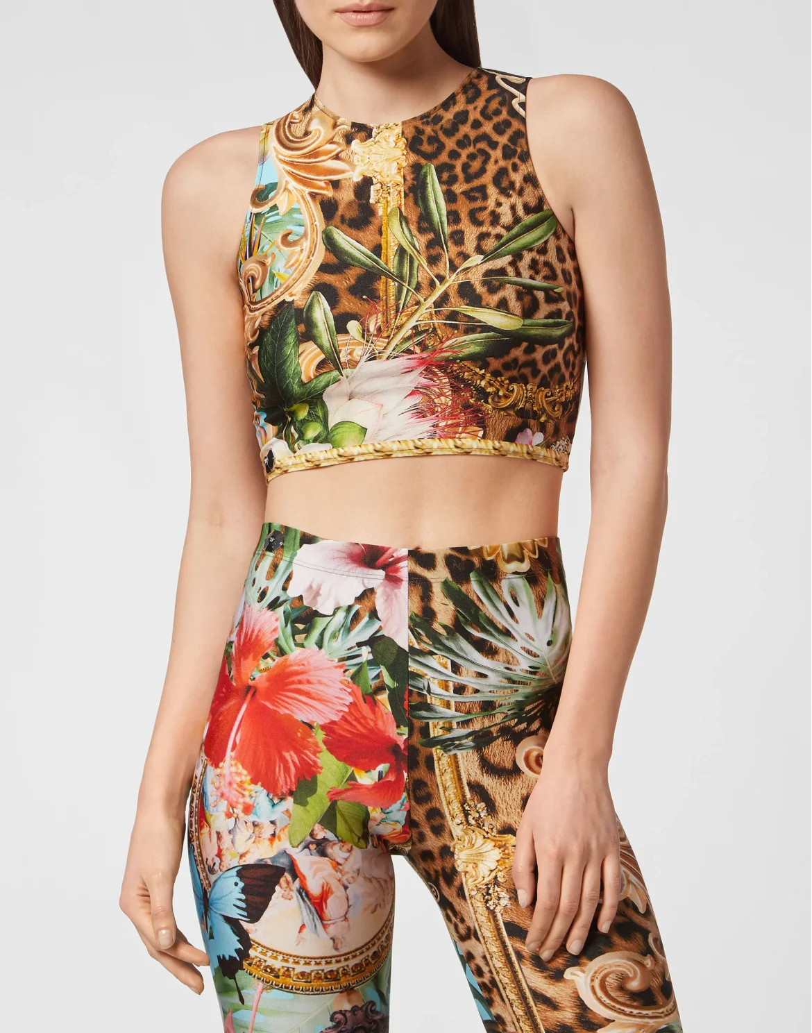 Crop Top Baroque Flowers, цвет: Мультиколор