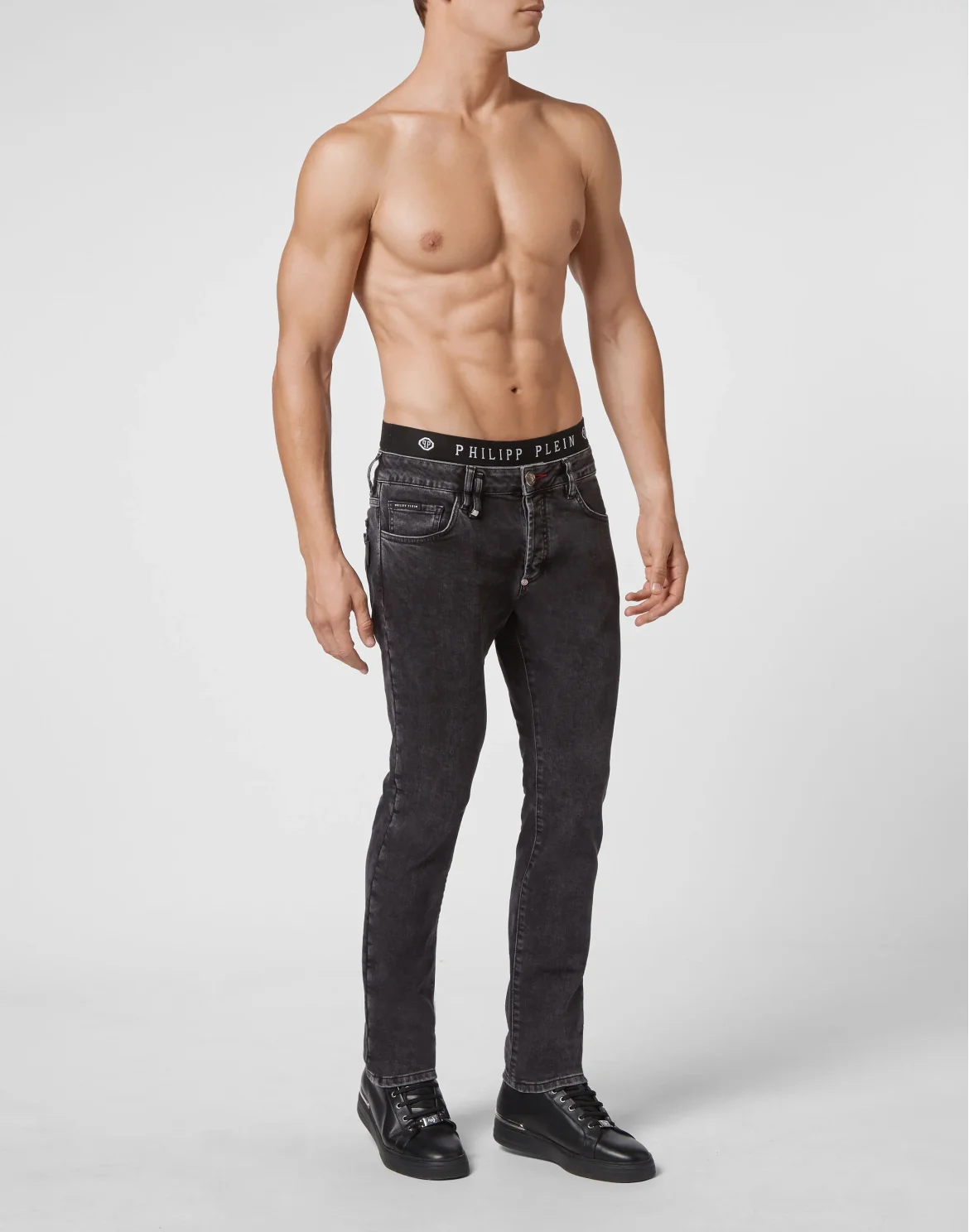 Denim Trousers Super Straight Cut Iconic Plein, цвет: Серый