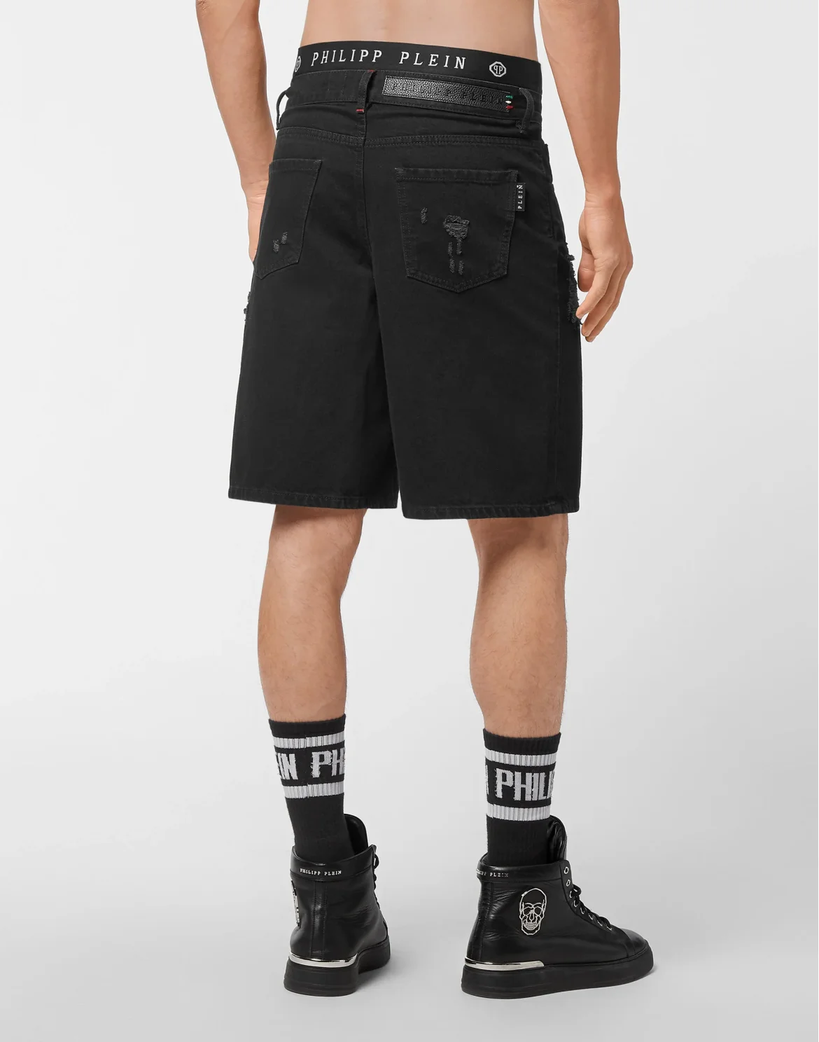 Denim Capri Shorts, цвет: Черный
