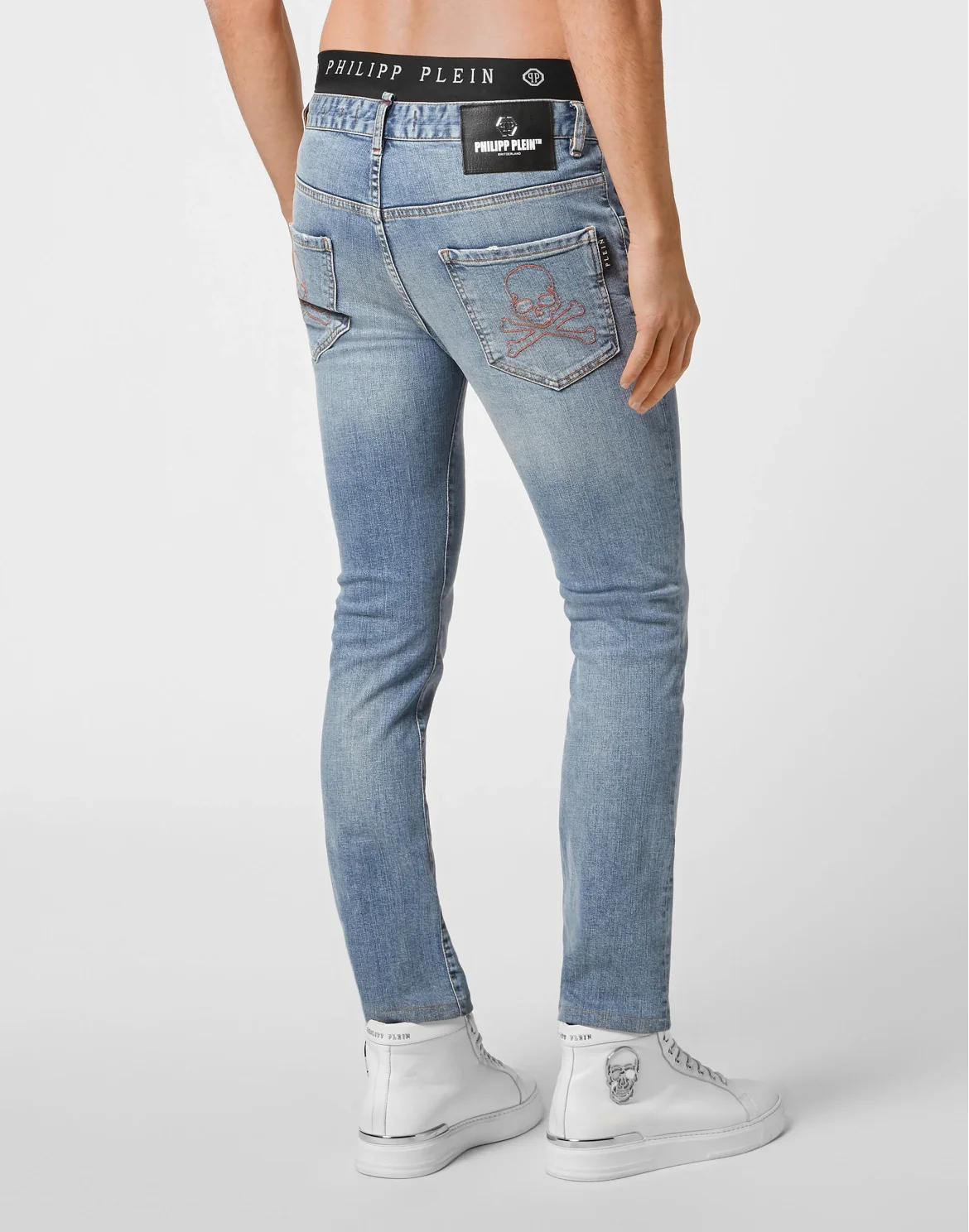 Denim Trousers Skinny Skull, цвет: Синий