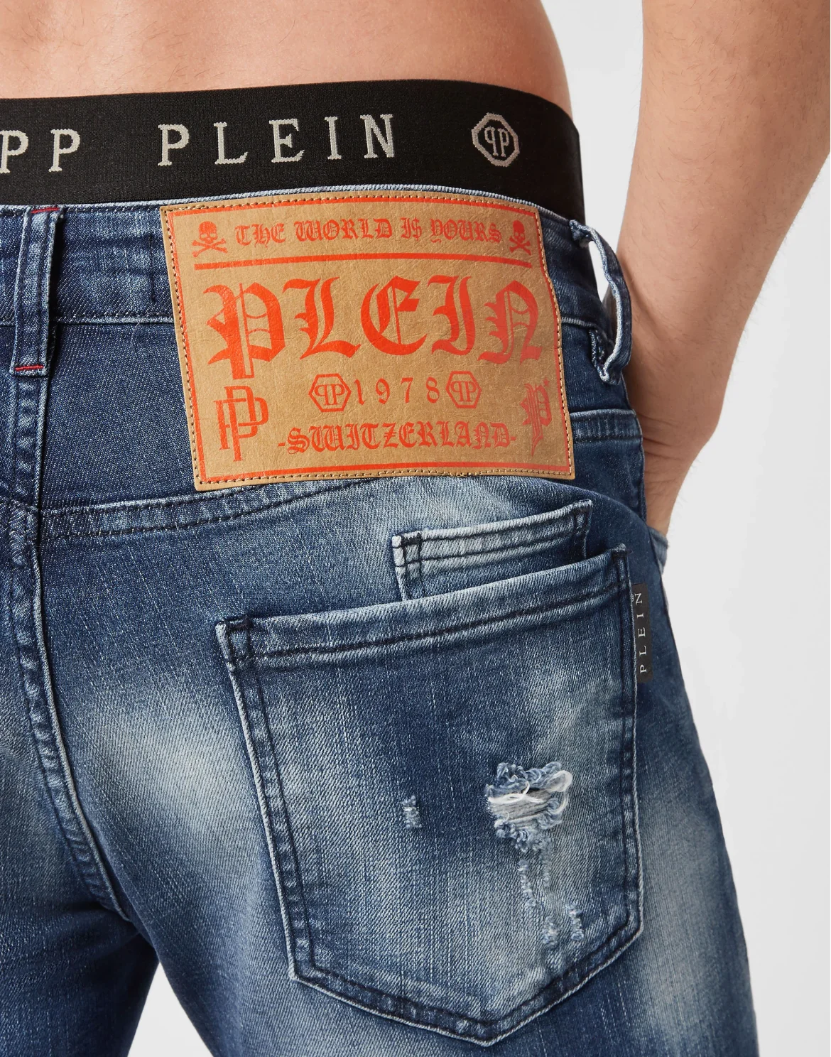 Denim Trousers Super Straight Cut Skull, цвет: Синий