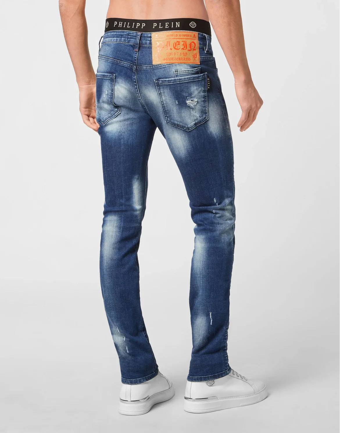 Denim Trousers Super Straight Cut Skull, цвет: Синий