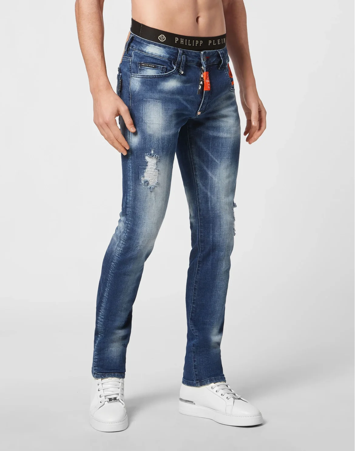 Denim Trousers Super Straight Cut Skull, цвет: Синий