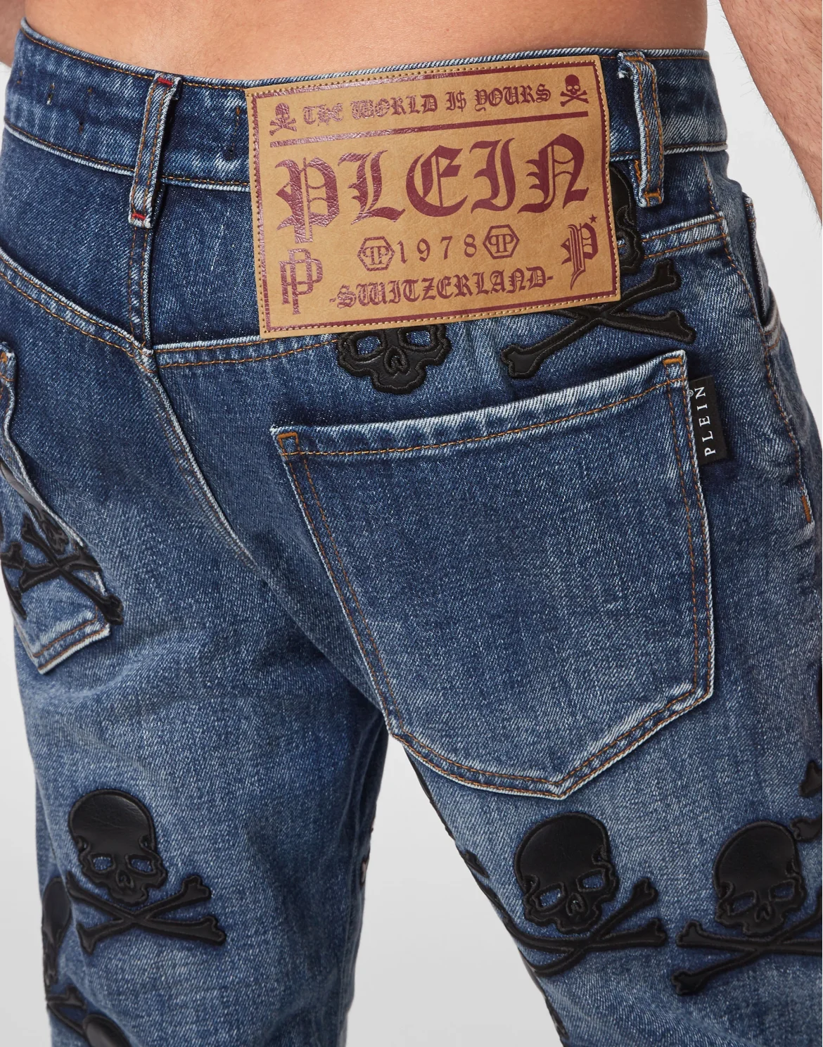 Denim Trousers Detroit Fit Skull, цвет: Синий