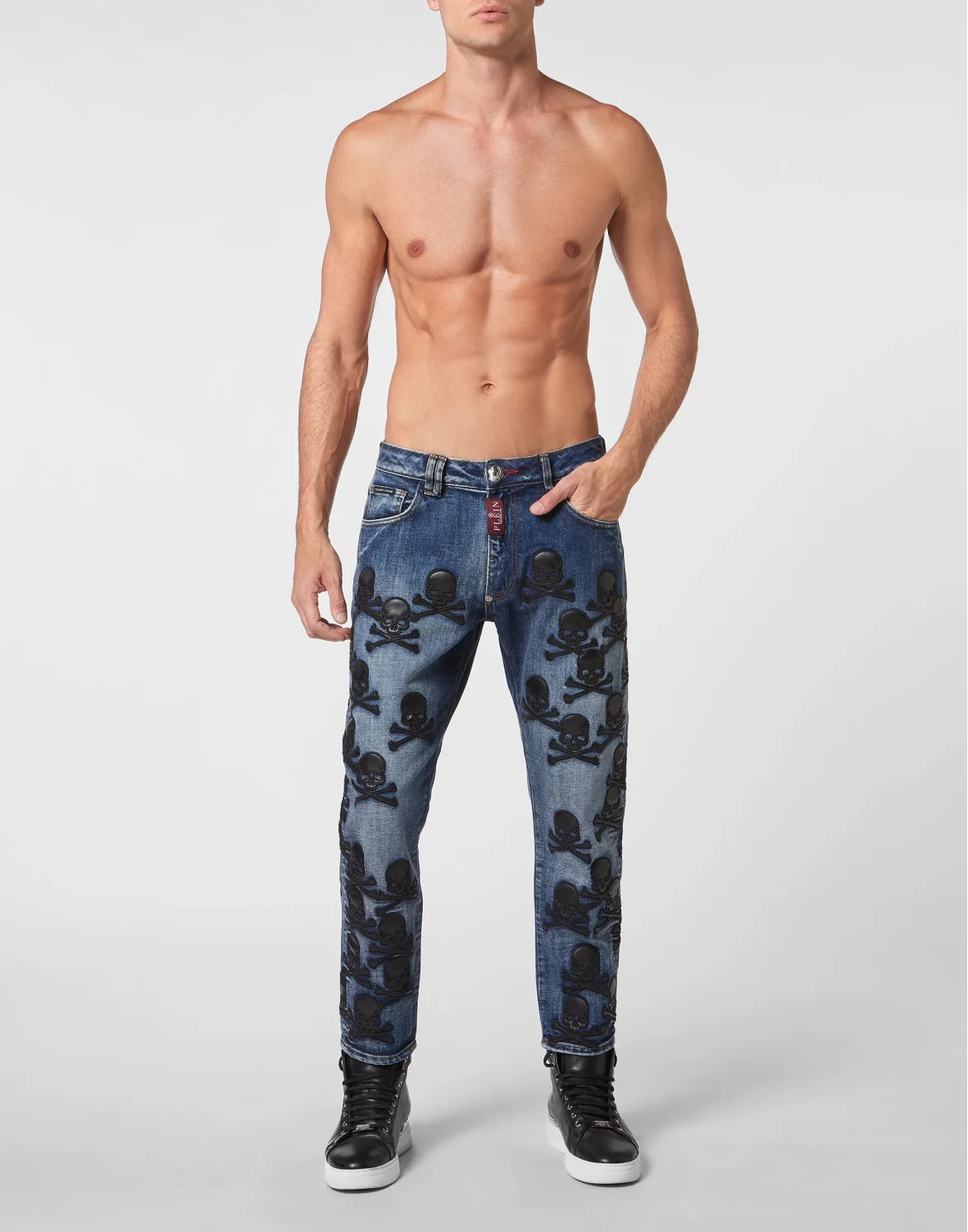 Denim Trousers Detroit Fit Skull, цвет: Синий