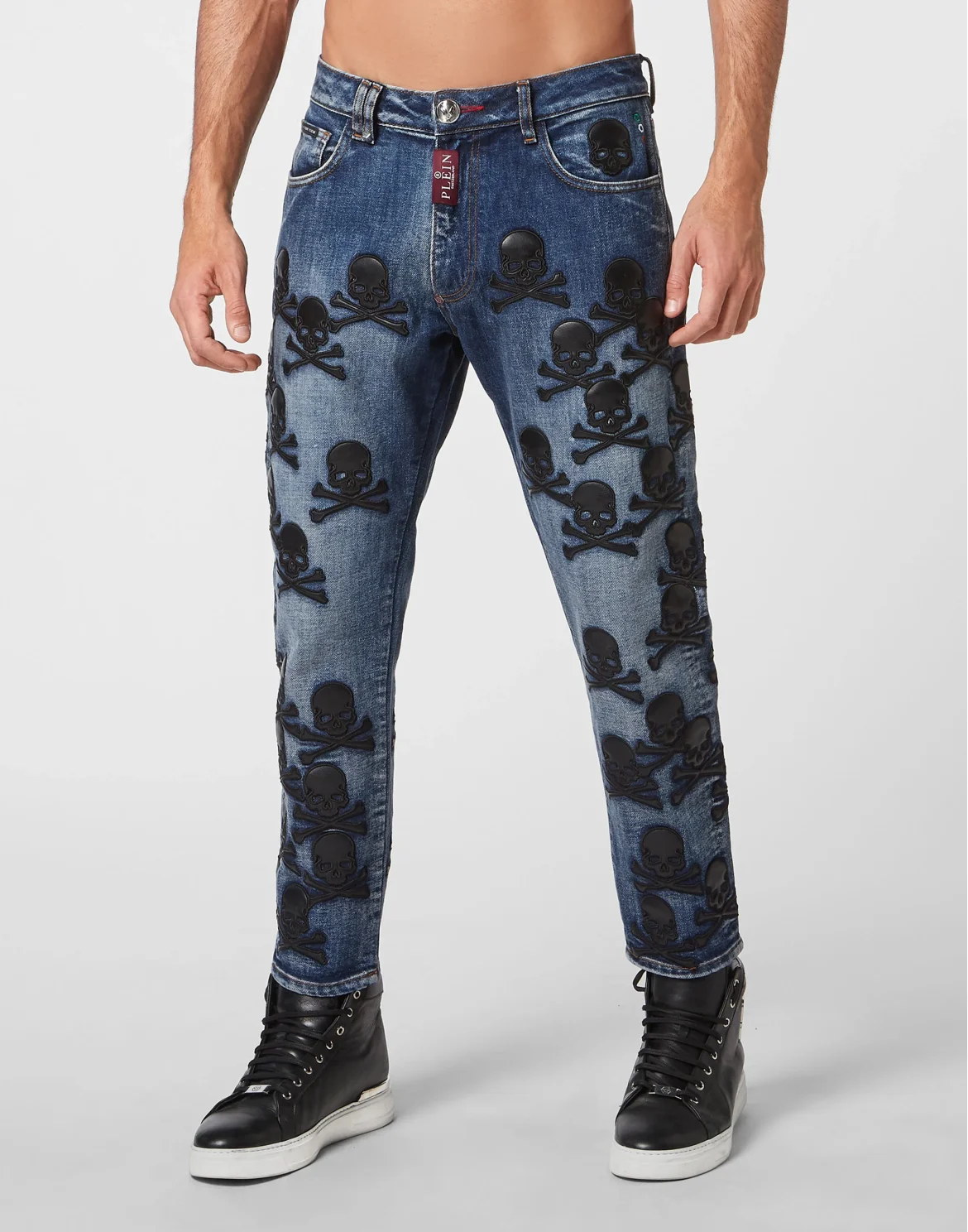 Denim Trousers Detroit Fit Skull, цвет: Синий