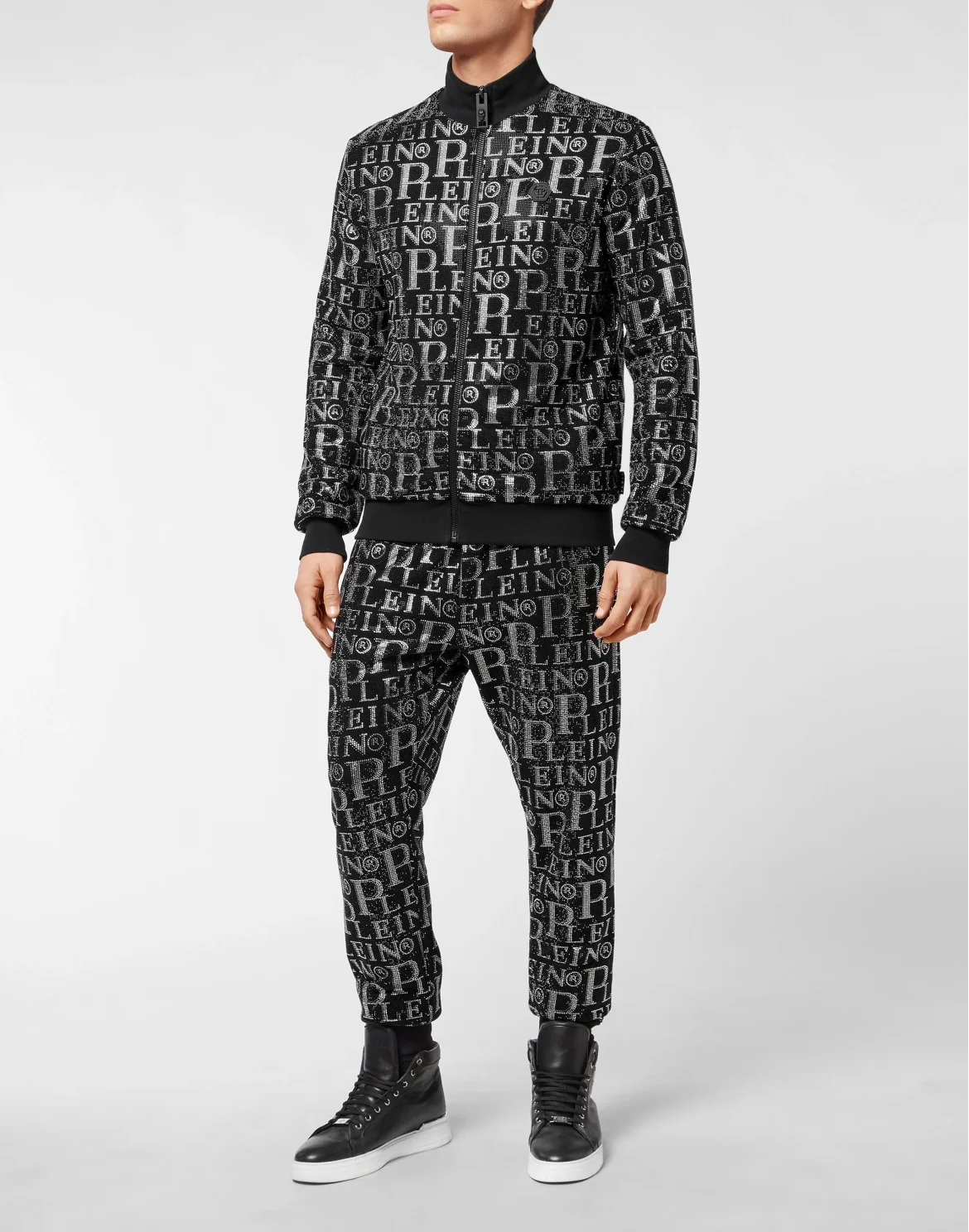 Tracksuit Top/Trousers Crystal Plein, цвет: Черный