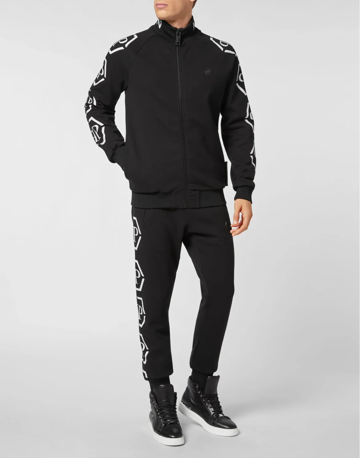 TRACKSUIT: ZIP-UP JACKET + JOGGING PANTS HEXAGON, цвет: Черный