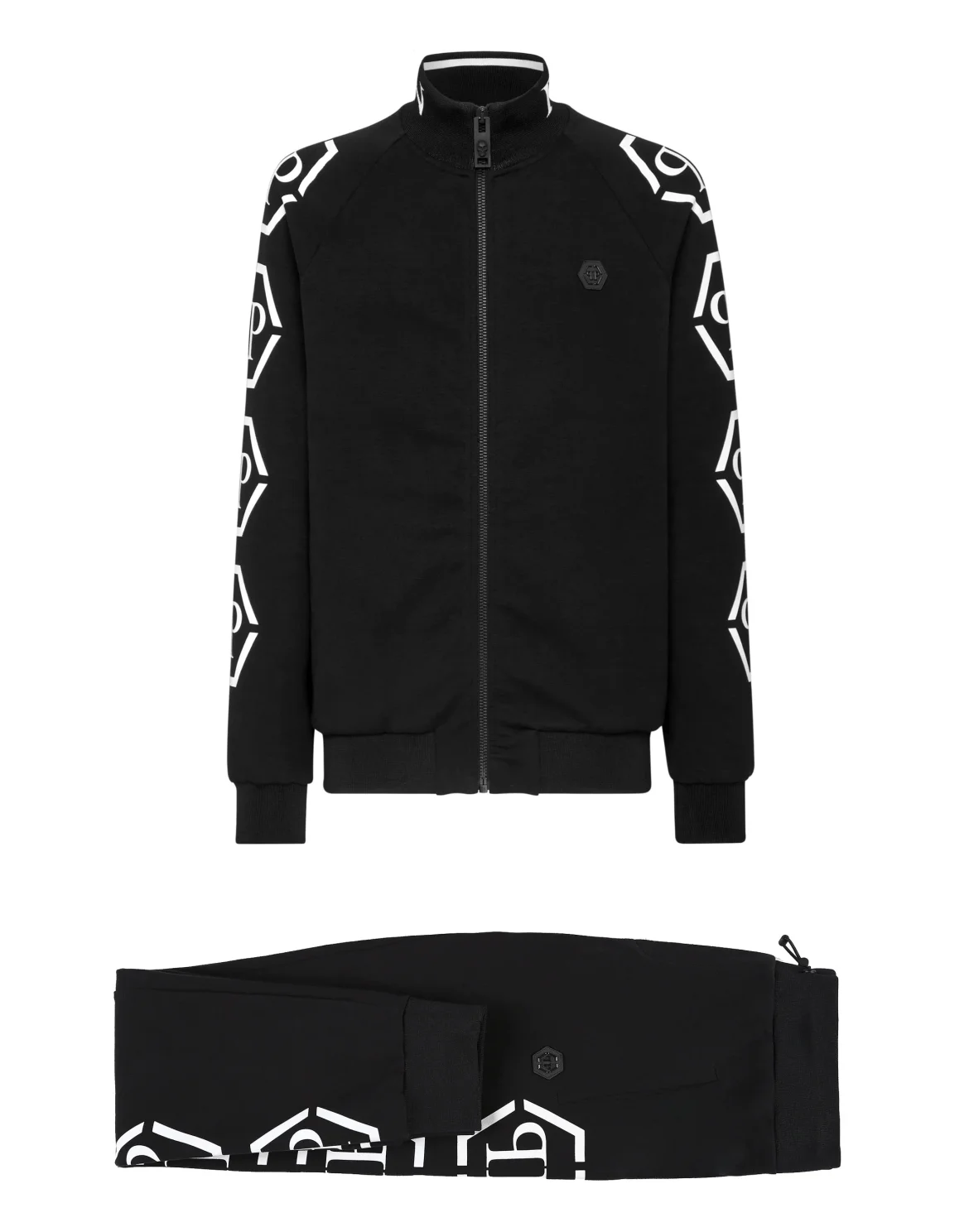 TRACKSUIT: ZIP-UP JACKET + JOGGING PANTS HEXAGON, цвет: Черный