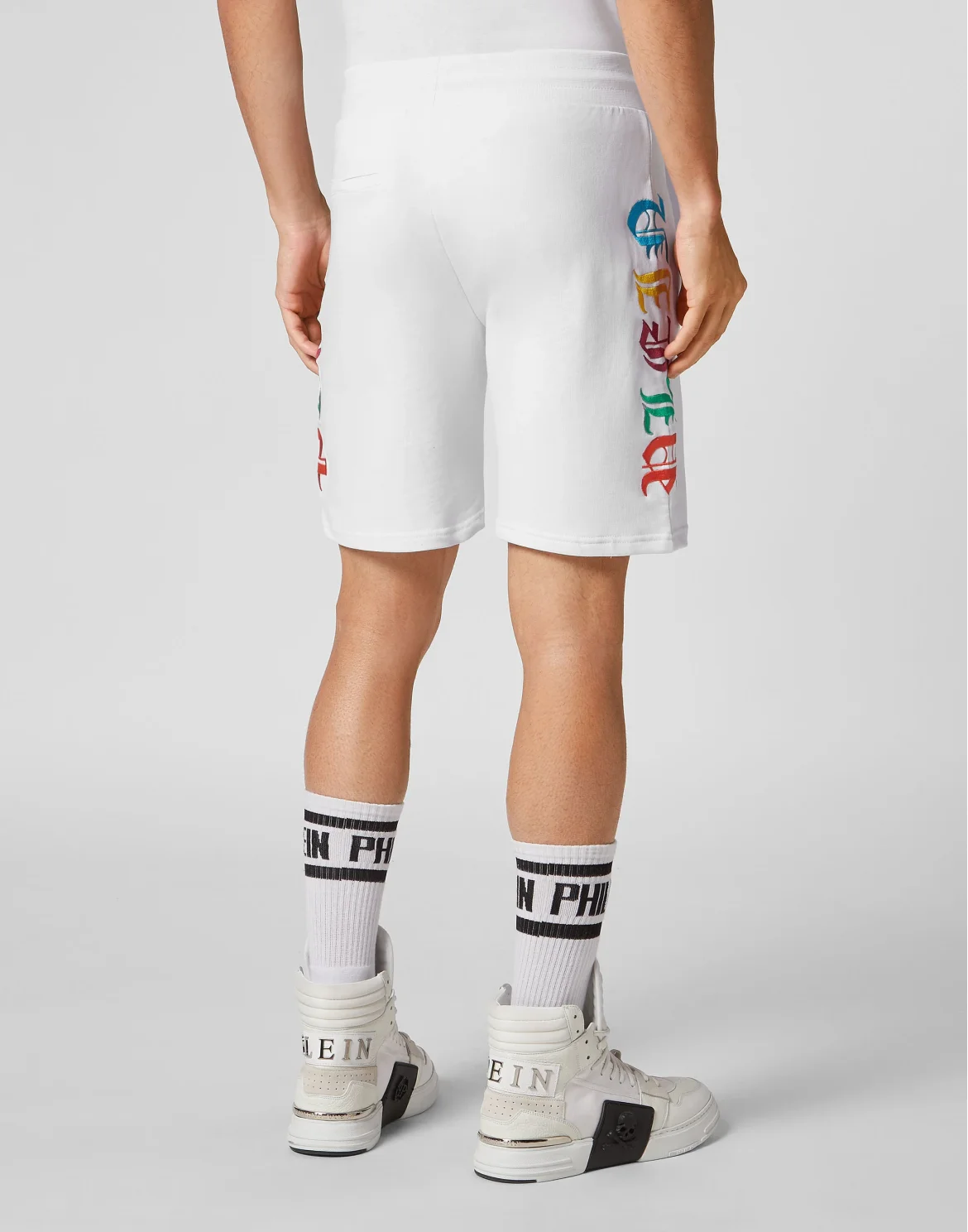 Basket Jogging Shorts Gothic Plein, цвет: Белый