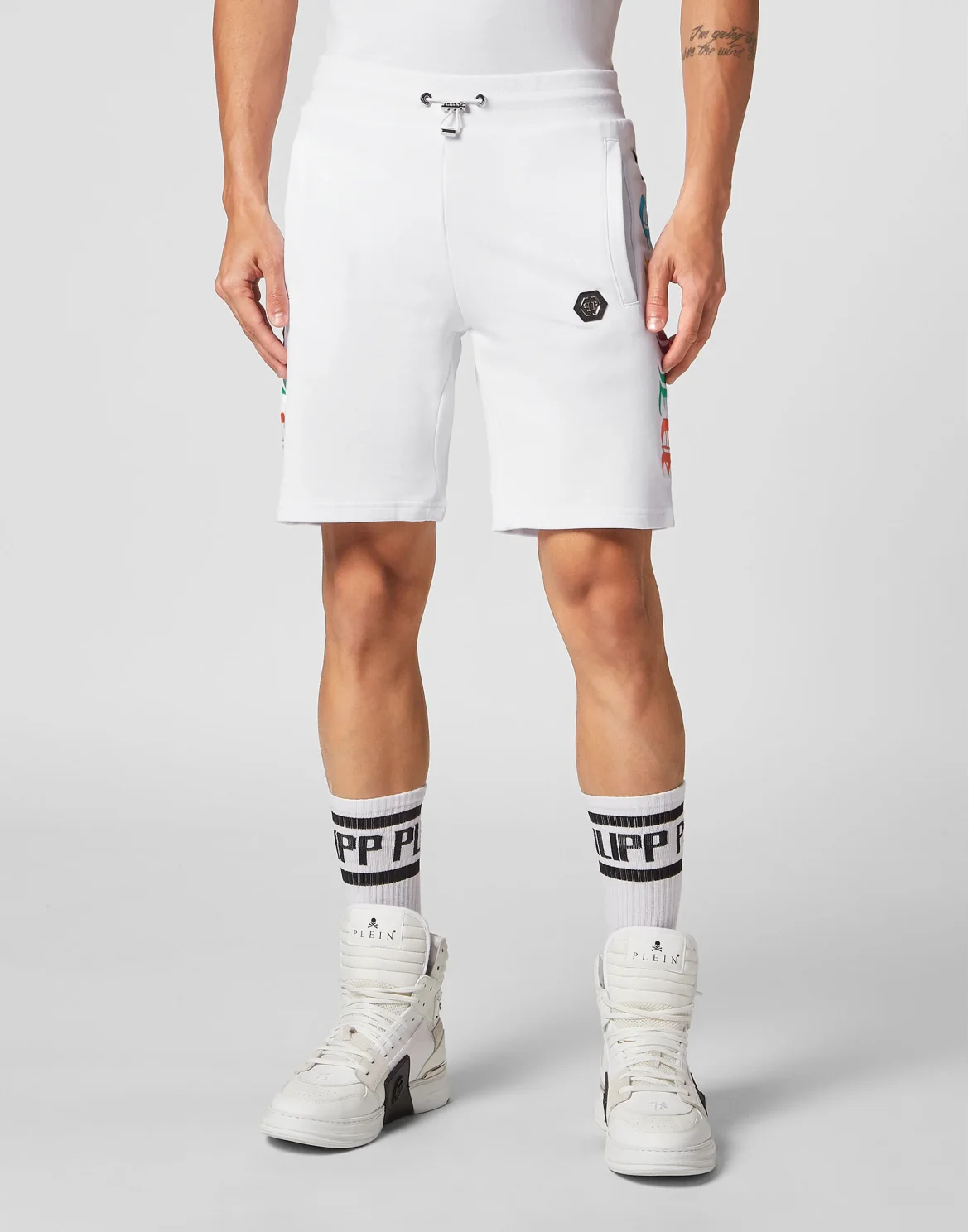 Basket Jogging Shorts Gothic Plein, цвет: Белый
