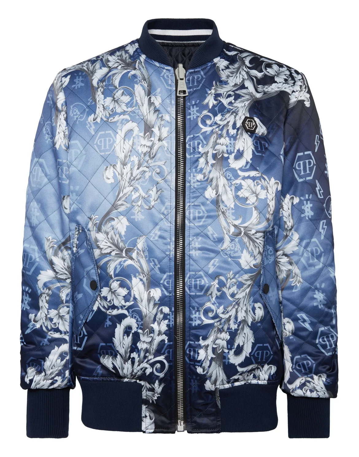 Silk Satin Bomber Skull, цвет: Синий
