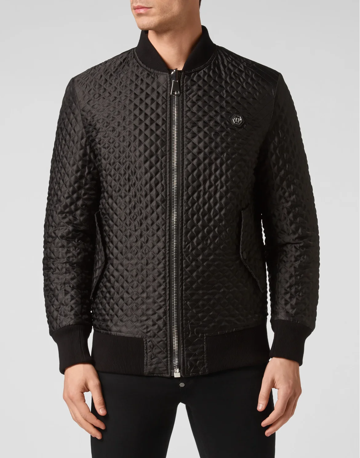 REVERSIBLE  BAROQUE SILK  BOMBER, цвет: Черный