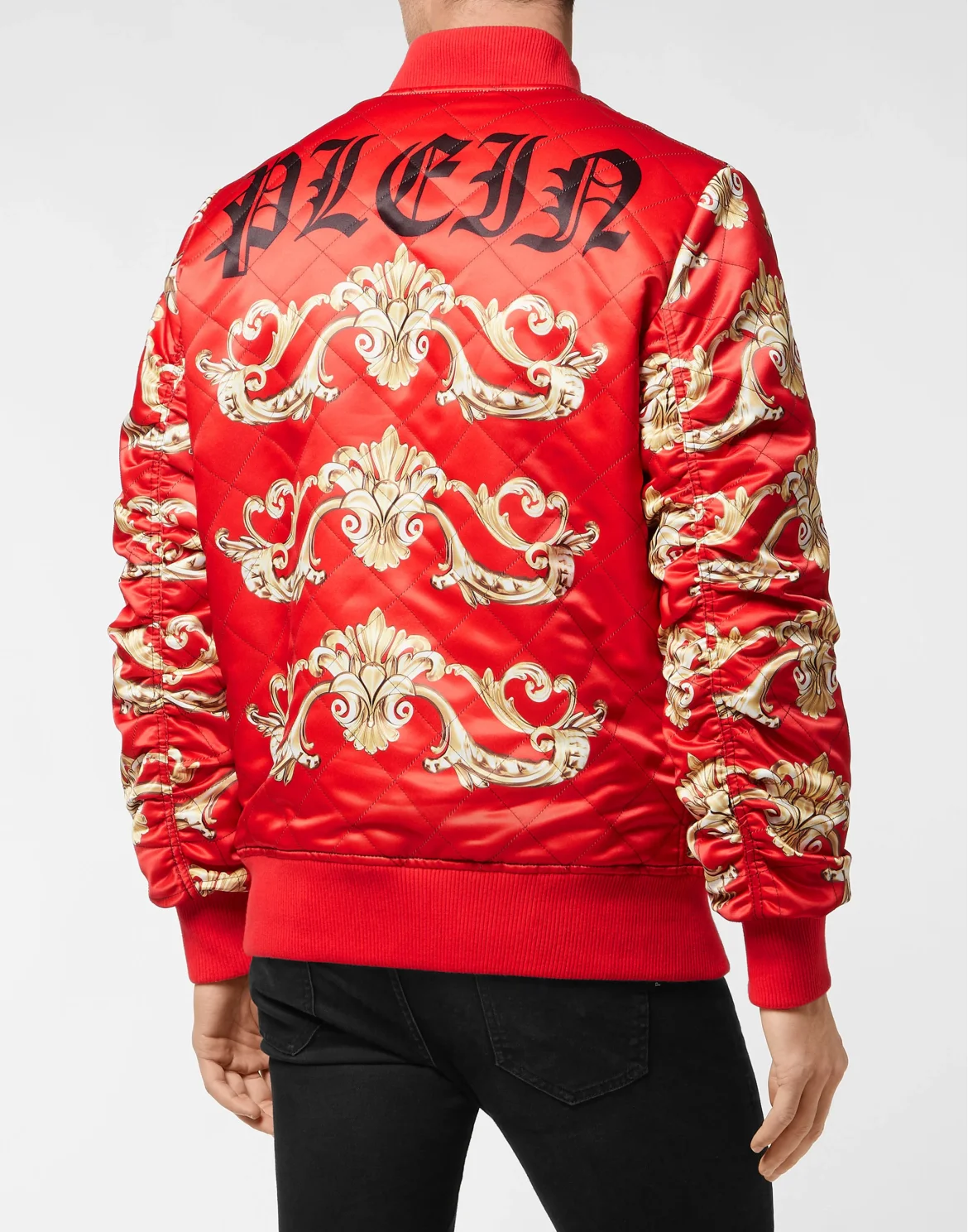 REVERSIBLE  BAROQUE SILK  BOMBER, цвет: Красный