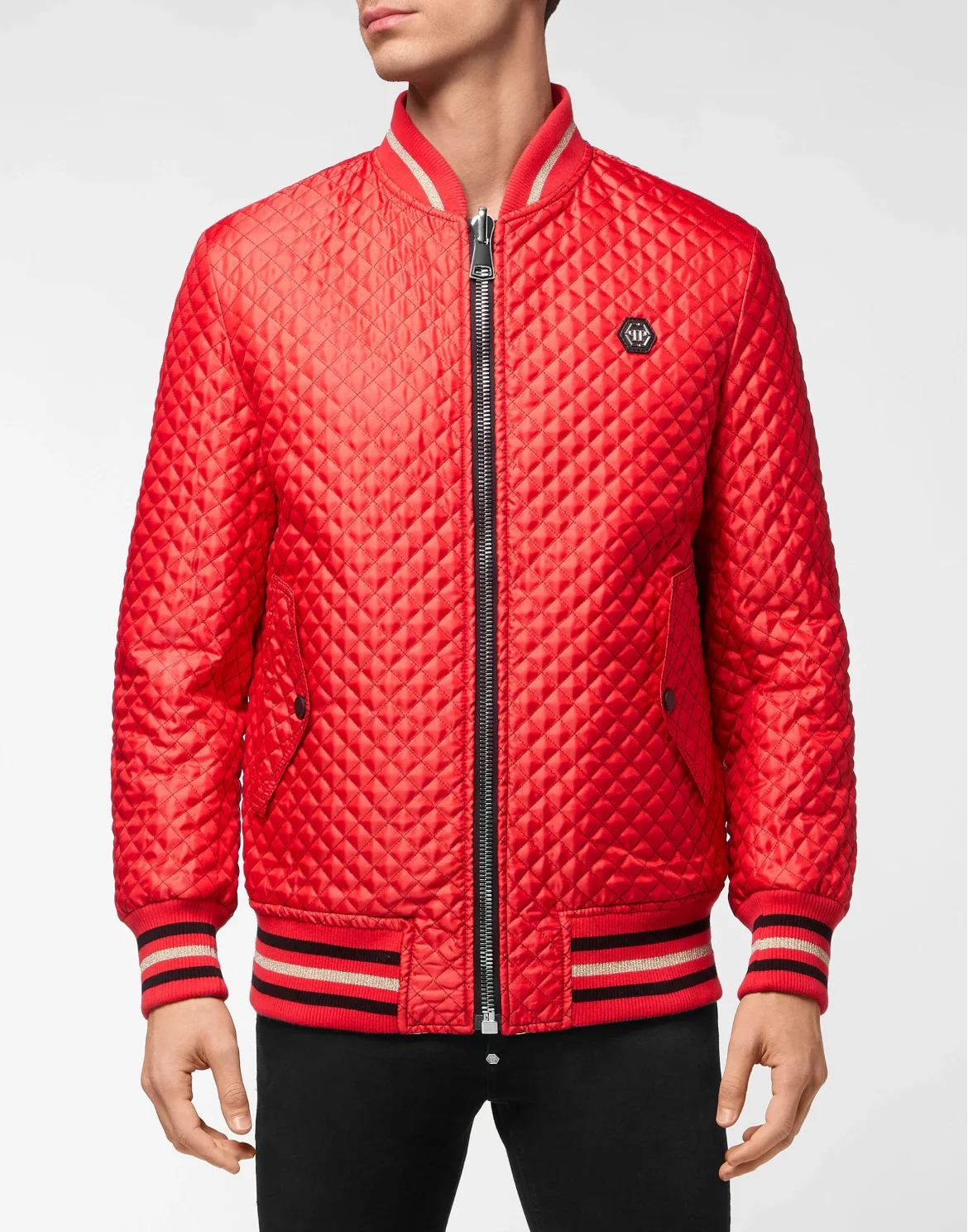 REVERSIBLE  BAROQUE SILK  BOMBER, цвет: Красный