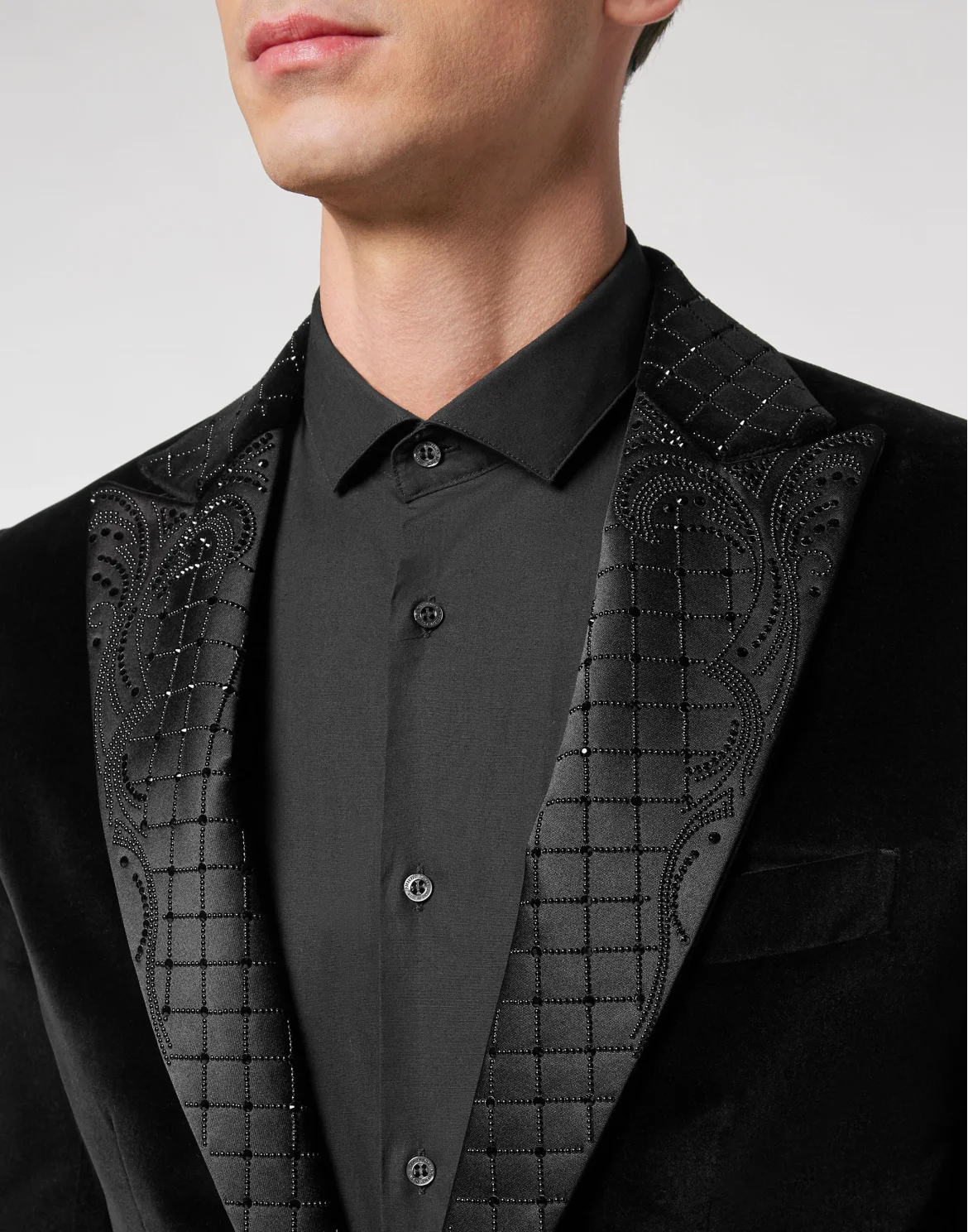 Velvet Blazer Lord Fit with Crystals, цвет: Черный