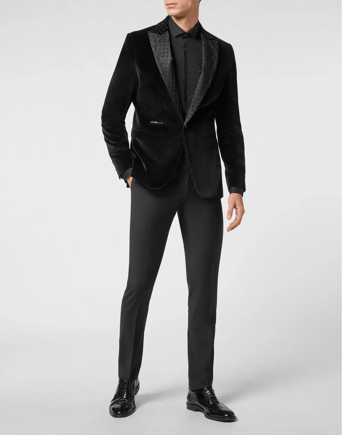 Velvet Blazer Lord Fit with Crystals, цвет: Черный