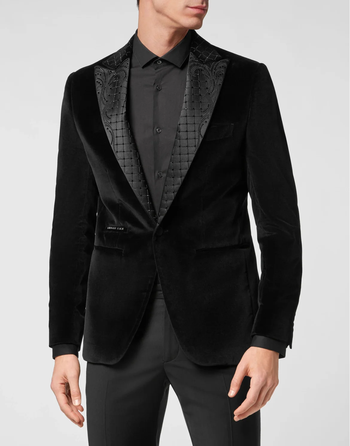 Velvet Blazer Lord Fit with Crystals, цвет: Черный