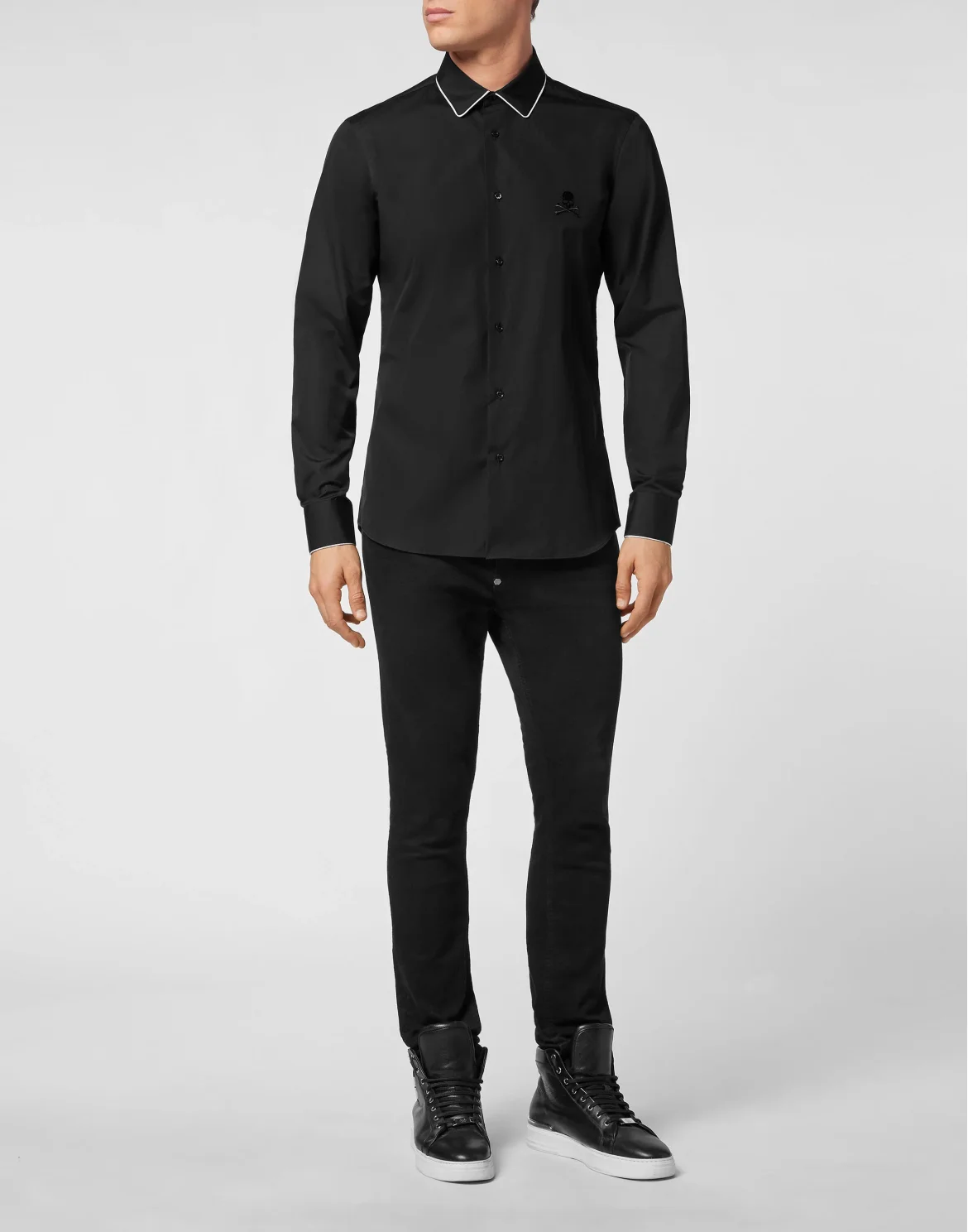Shirt Sugar Daddy Cut LS Skull, цвет: Черный