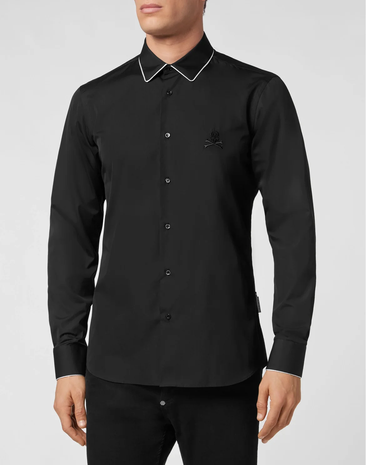Shirt Sugar Daddy Cut LS Skull, цвет: Черный