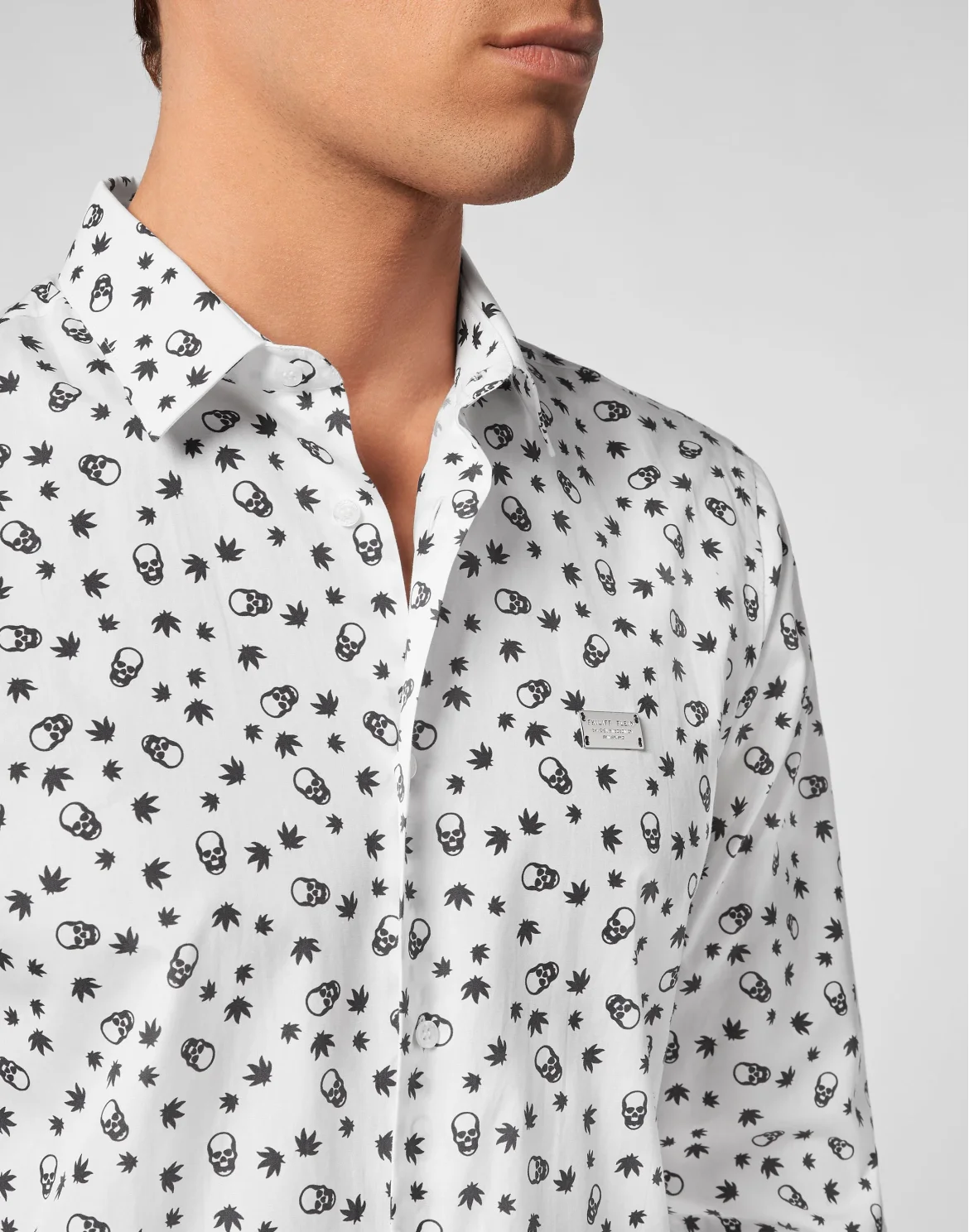 Shirt Sugar Daddy Cut LS Skull, цвет: Белый
