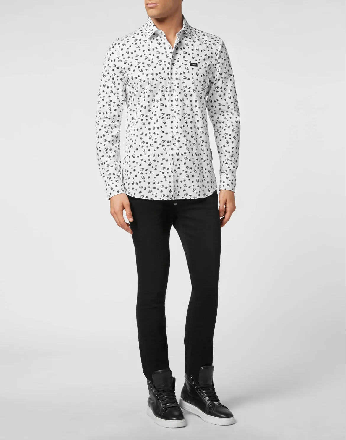 Shirt Sugar Daddy Cut LS Skull, цвет: Белый