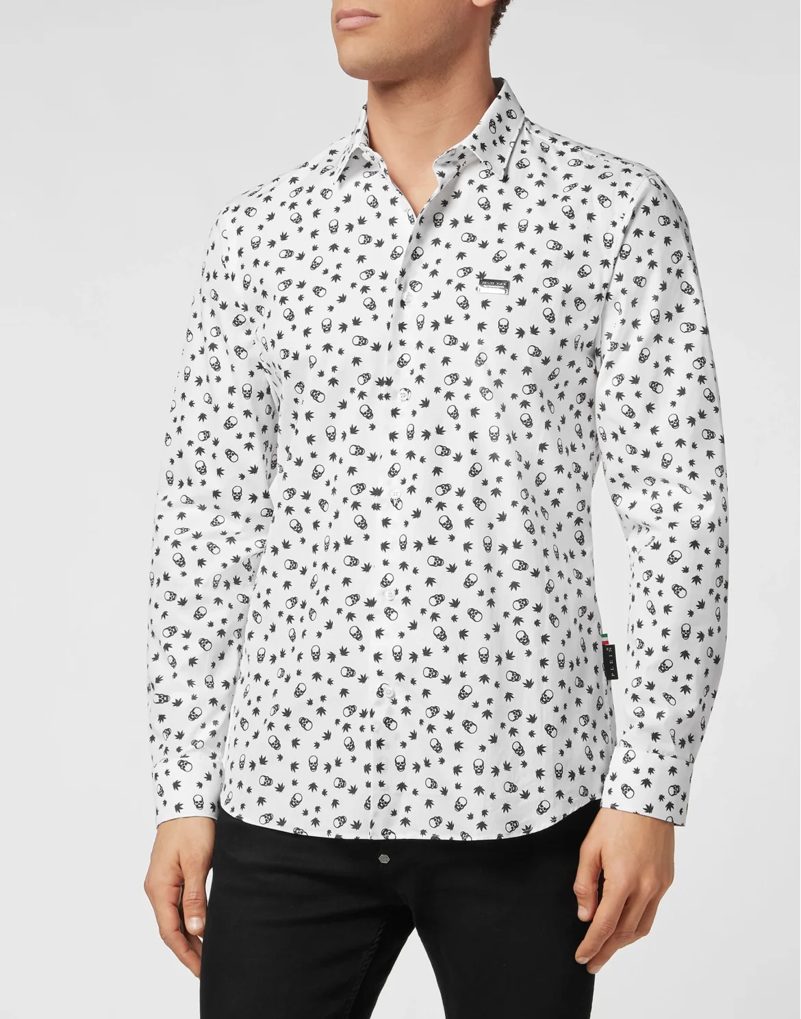 Shirt Sugar Daddy Cut LS Skull, цвет: Белый