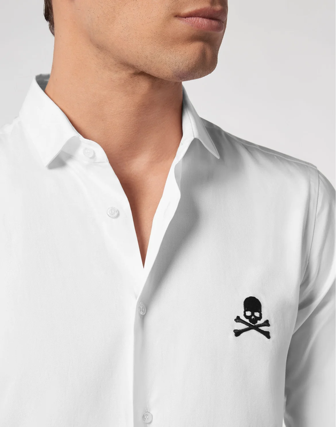 Shirt Sugar Daddy Cut LS Skull, цвет: Белый