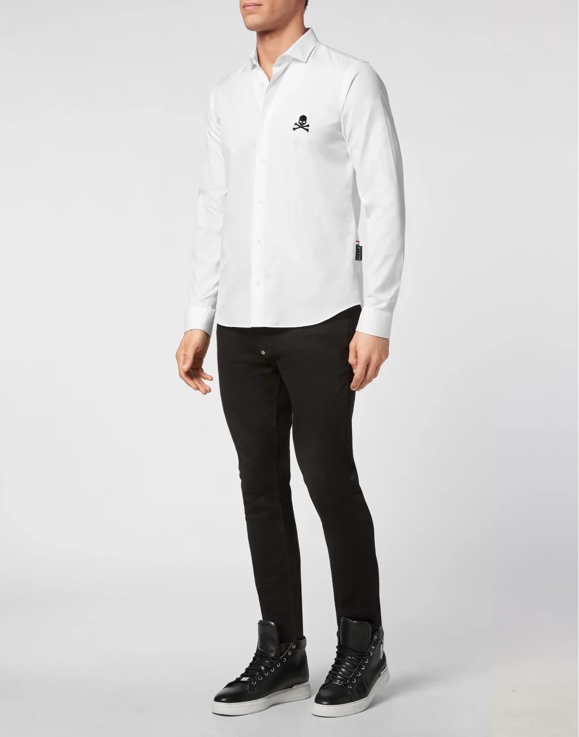 Shirt Sugar Daddy Cut LS Skull, цвет: Белый