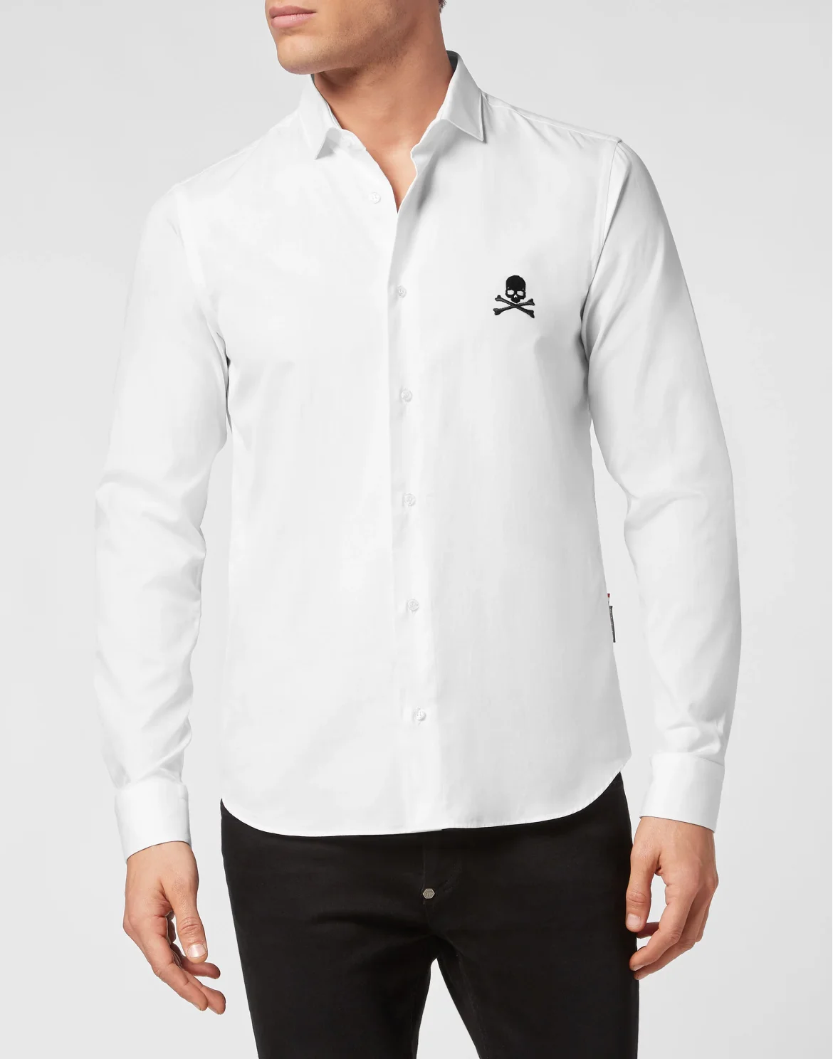 Shirt Sugar Daddy Cut LS Skull, цвет: Белый