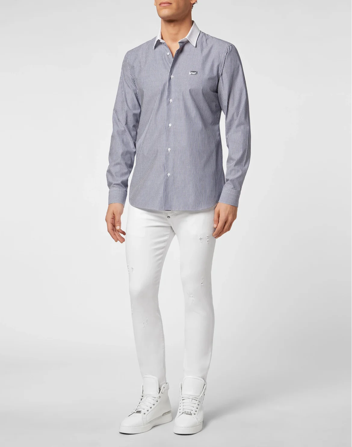 Shirt Sugar Daddy Cut LS Skull and Plein, цвет: Синий
