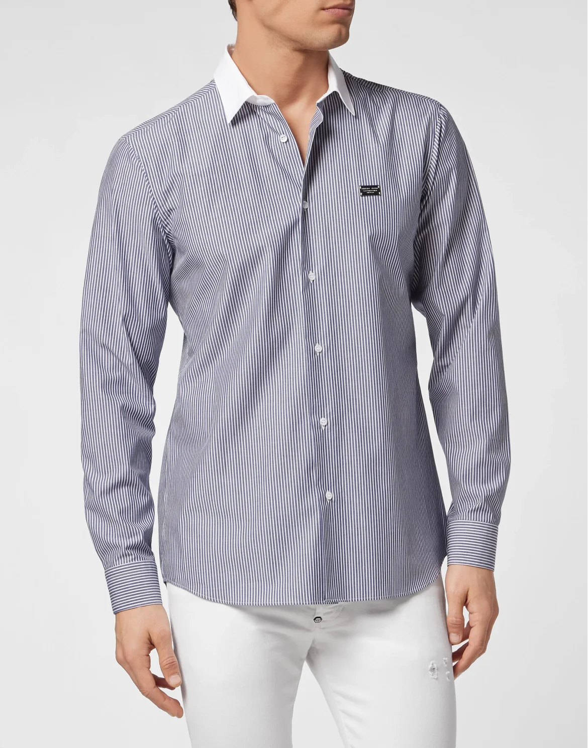 Shirt Sugar Daddy Cut LS Skull and Plein, цвет: Синий