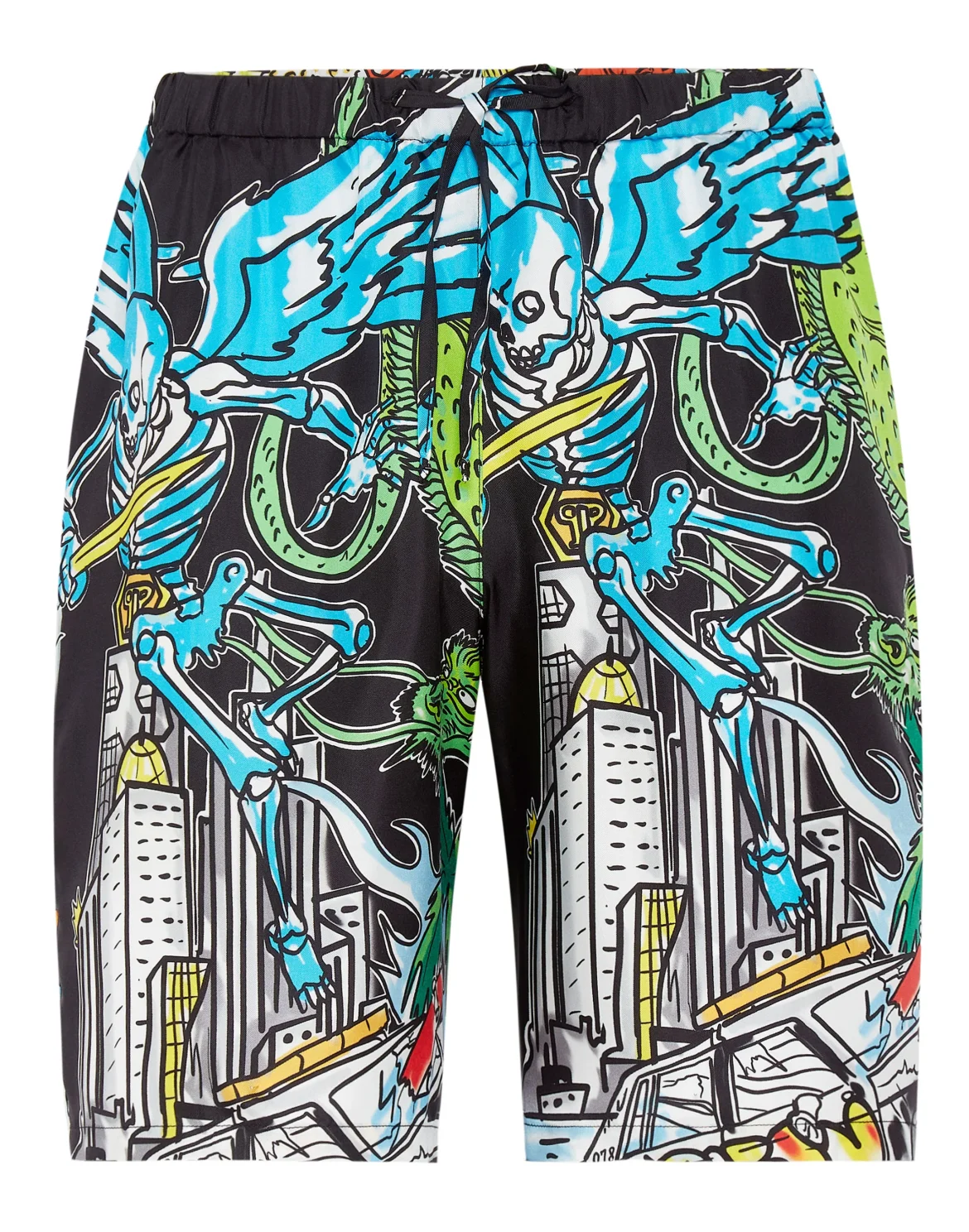 Silk Shorts Skeleton tattoo, цвет: Черный
