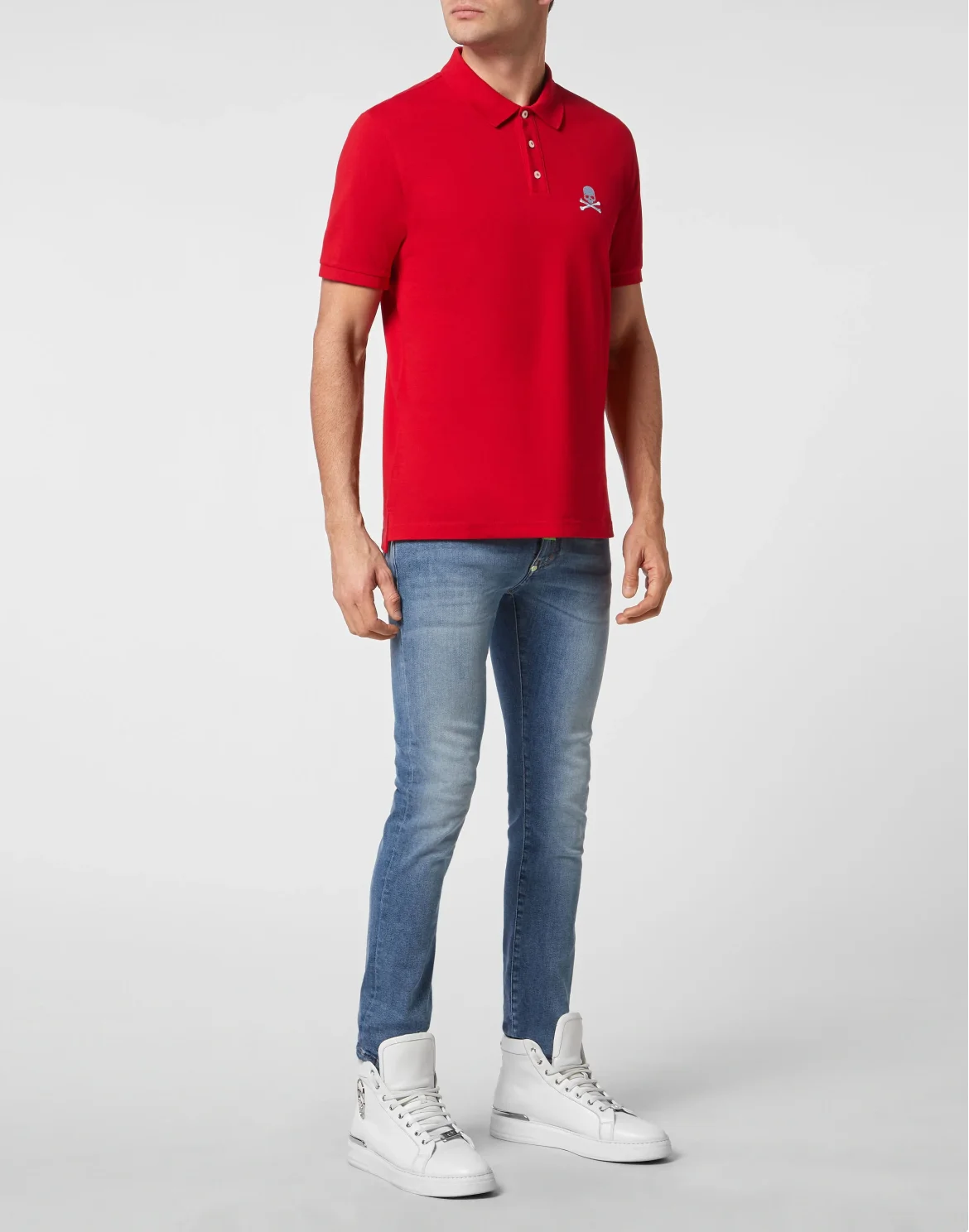 Slim Fit Polo shirt SS Skull, цвет: Красный