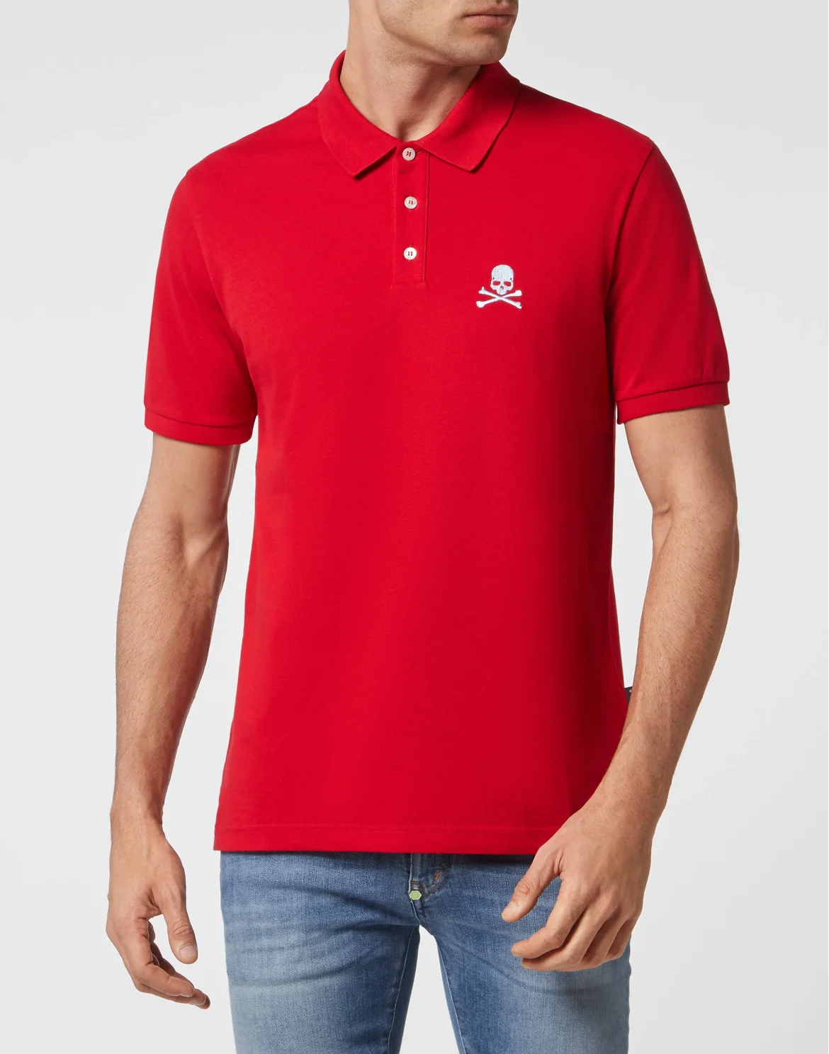 Slim Fit Polo shirt SS Skull, цвет: Красный