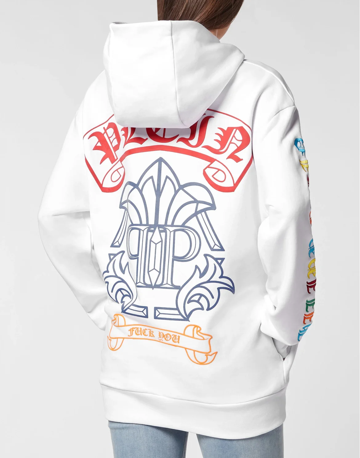 Hoodie Sweatshirt Gothic Plein, цвет: Белый
