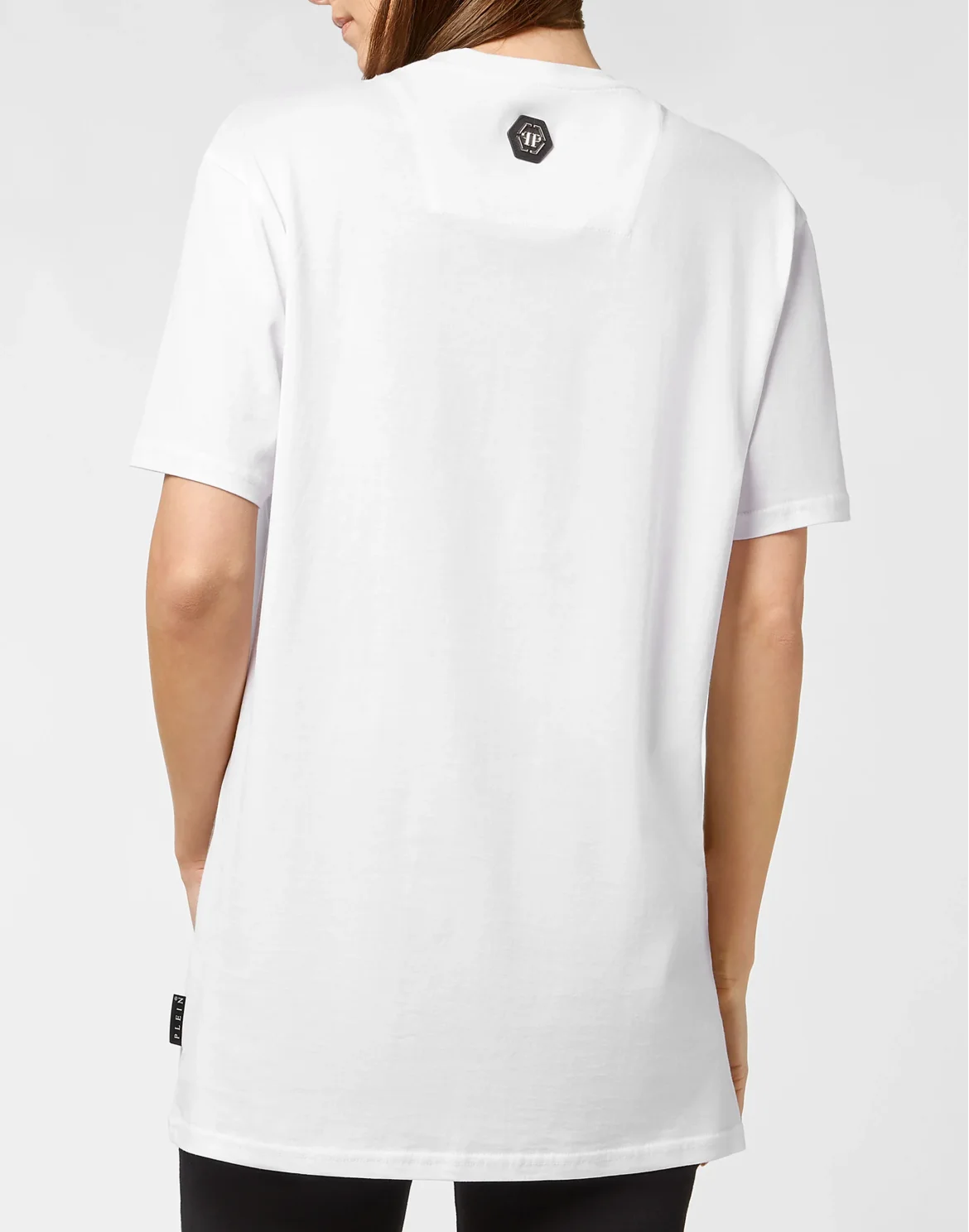 T-shirt Round Neck SS Stones Gothic Plein with Crystals, цвет: Белый