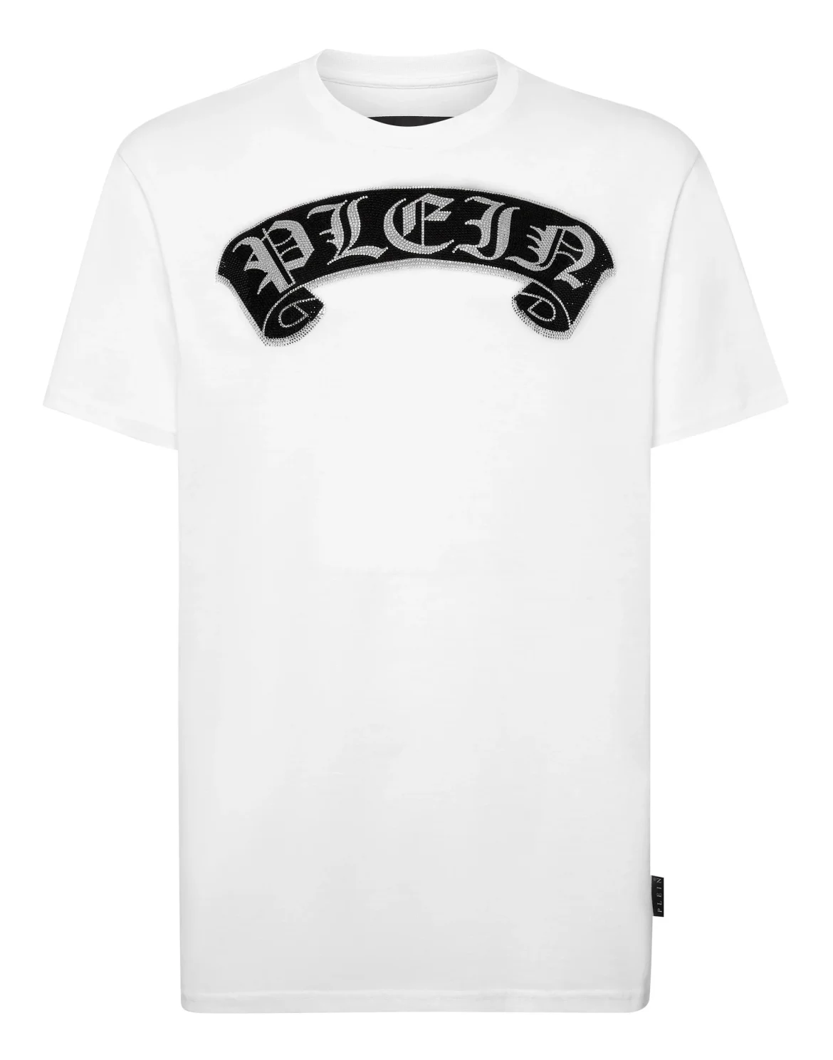 T-shirt Round Neck SS Stones Gothic Plein with Crystals, цвет: Белый