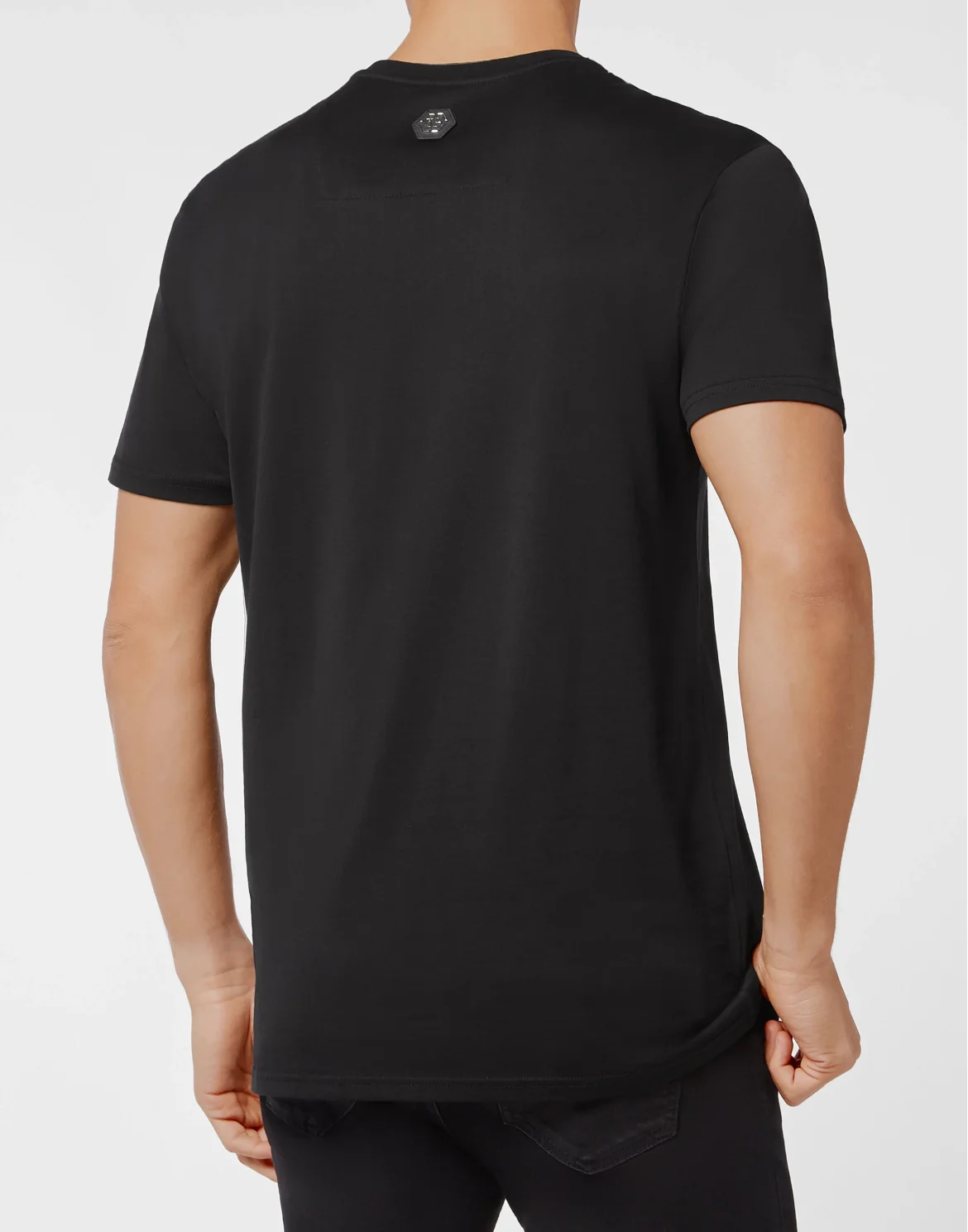 T-shirt Round Neck SS Stones Gothic Plein with Crystals, цвет: Черный