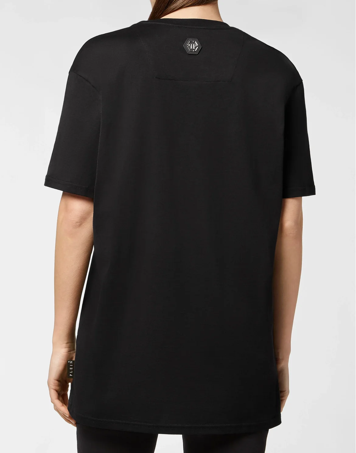 T-shirt Round Neck SS Stones Gothic Plein with Crystals, цвет: Черный