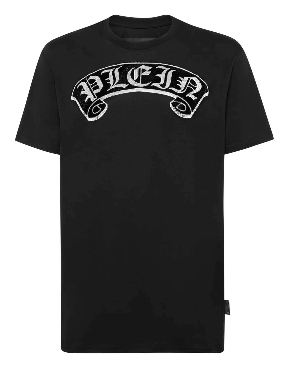 T-shirt Round Neck SS Stones Gothic Plein with Crystals, цвет: Черный