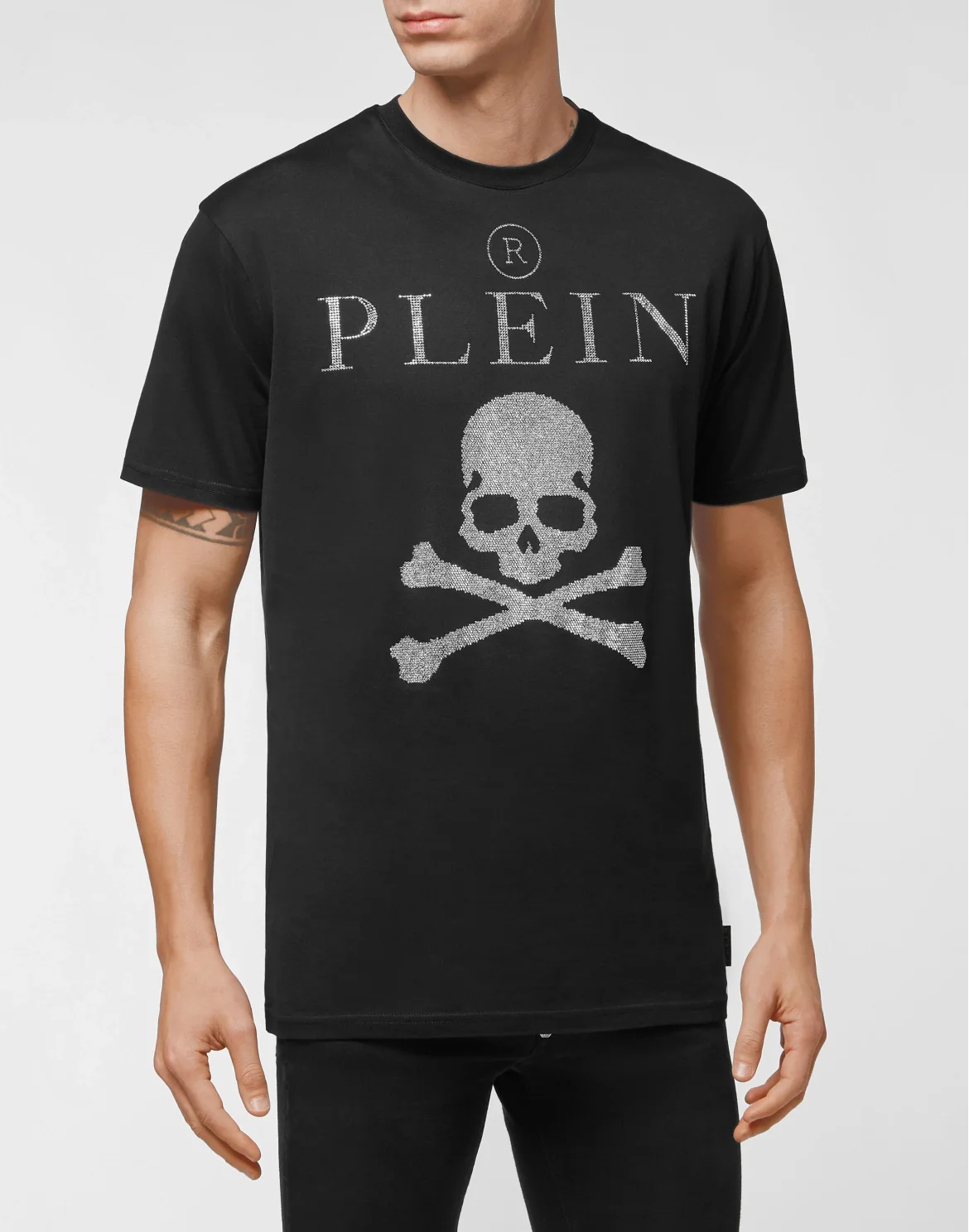 T-shirt Round Neck SS Crystal Skull with Crystals, цвет: Черный