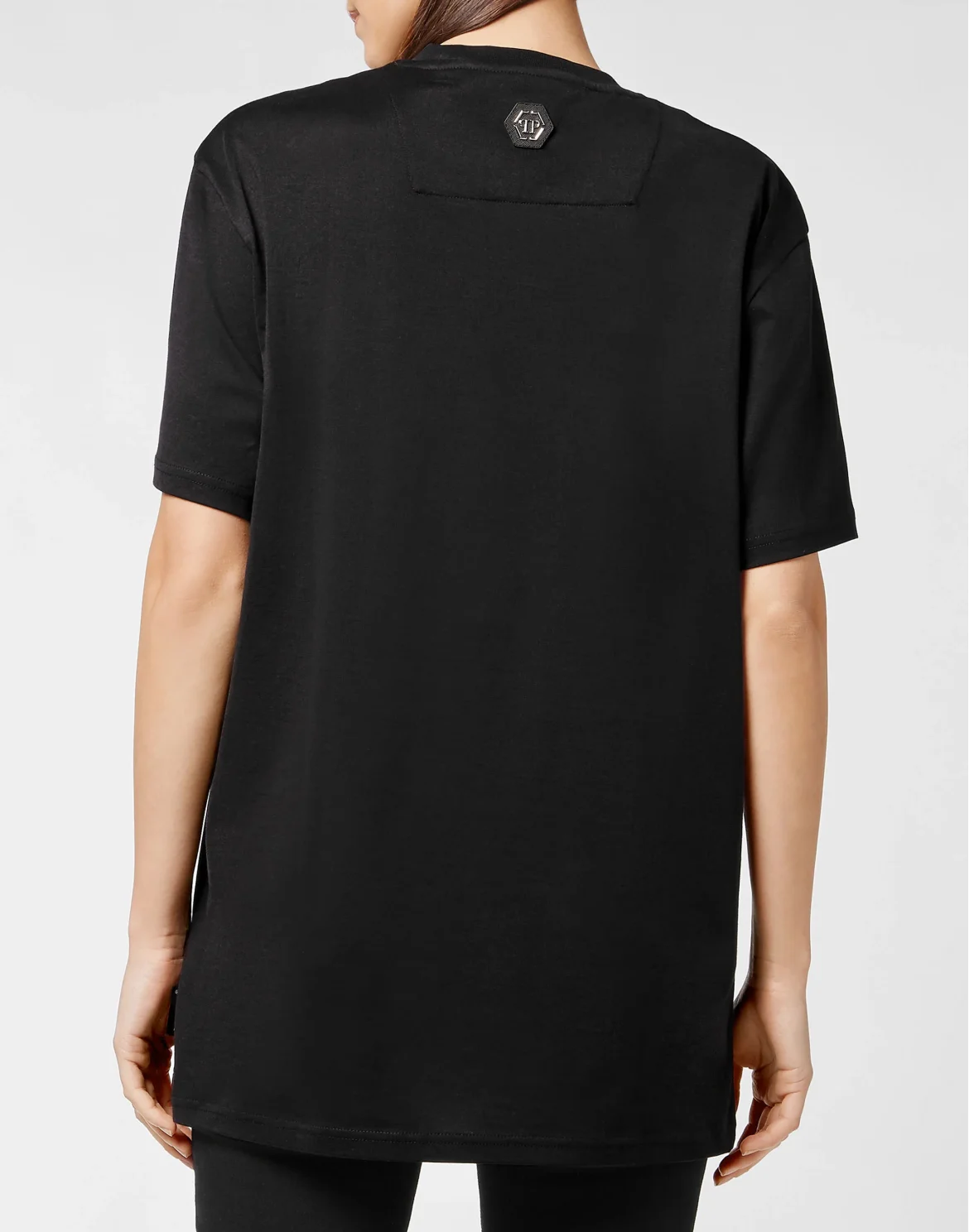T-shirt Round Neck SS Hexagon with Crystals, цвет: Черный