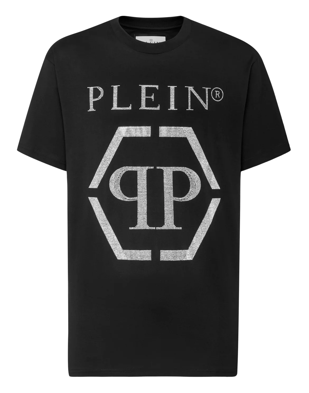 T-shirt Round Neck SS Hexagon with Crystals, цвет: Черный