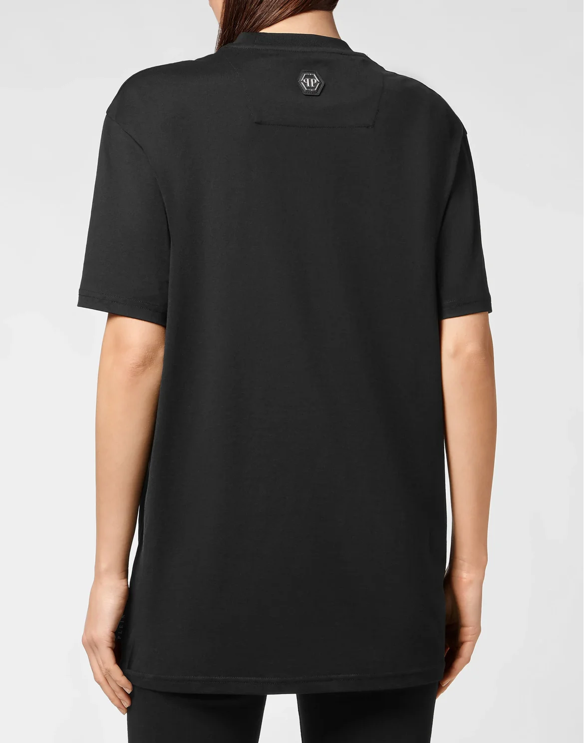 T-shirt Round Neck SS Hexagon with Crystals, цвет: Черный