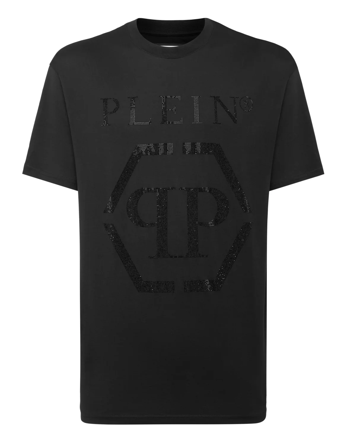 T-shirt Round Neck SS Hexagon with Crystals, цвет: Черный