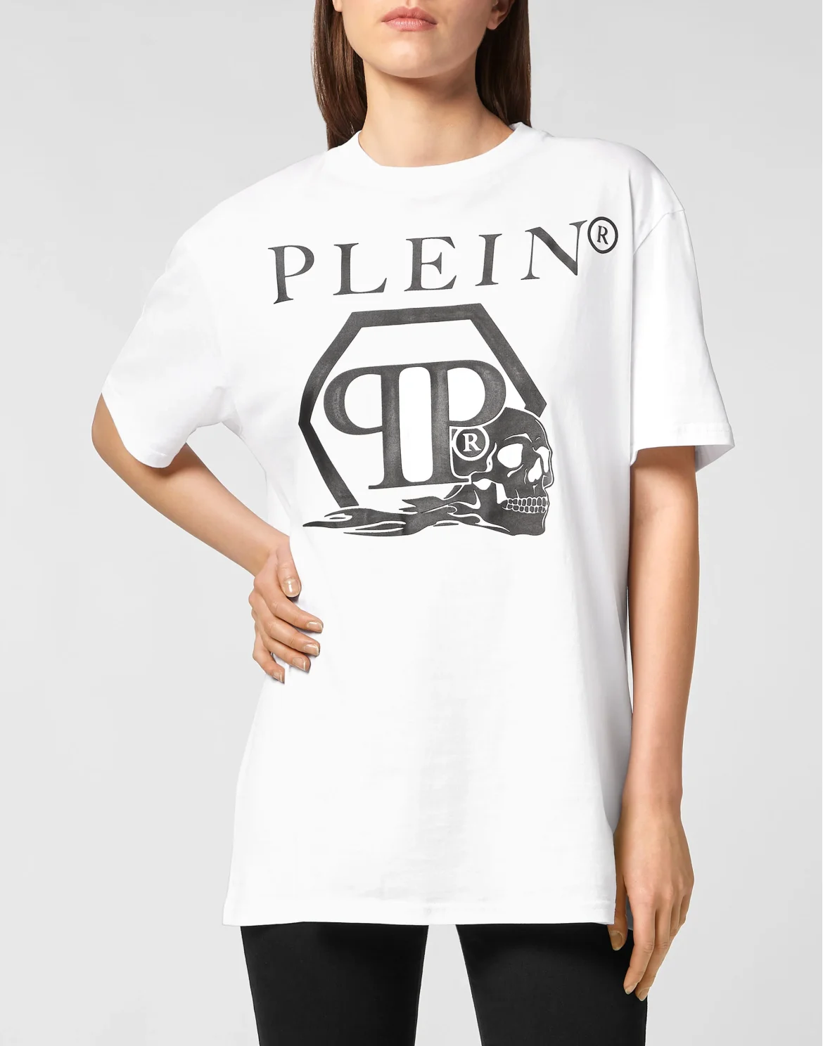 T-shirt Round Neck SS Skull and Plein, цвет: Белый