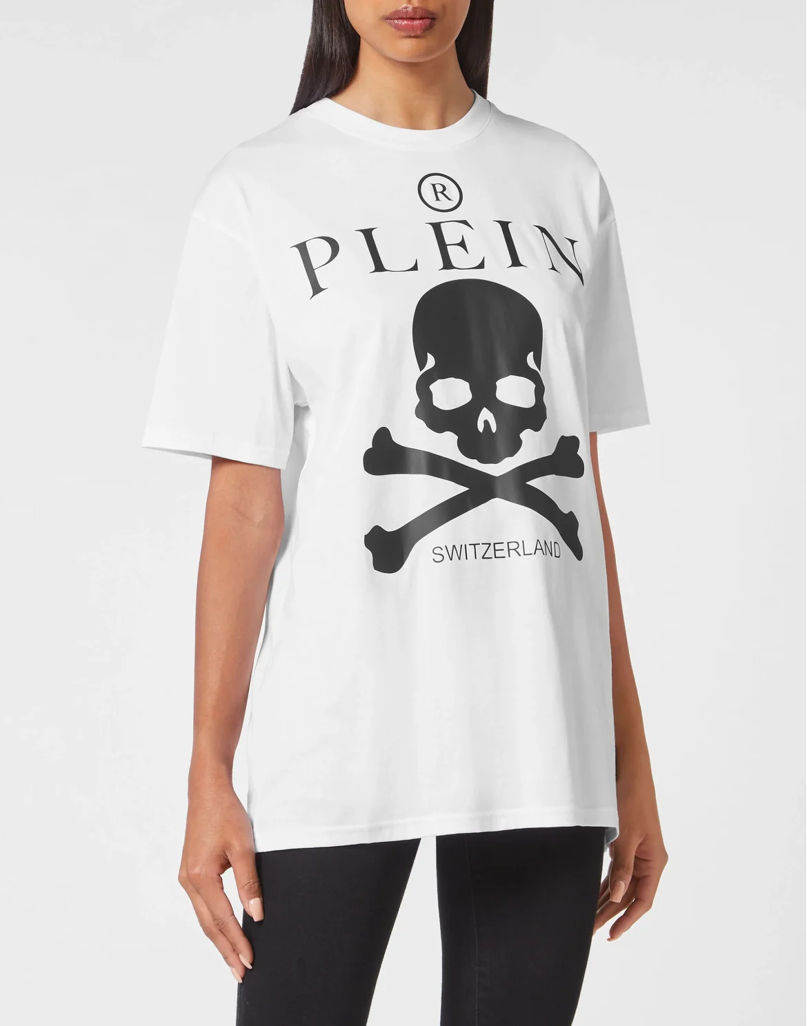 T-shirt Round Neck SS Skull and Plein, цвет: Белый